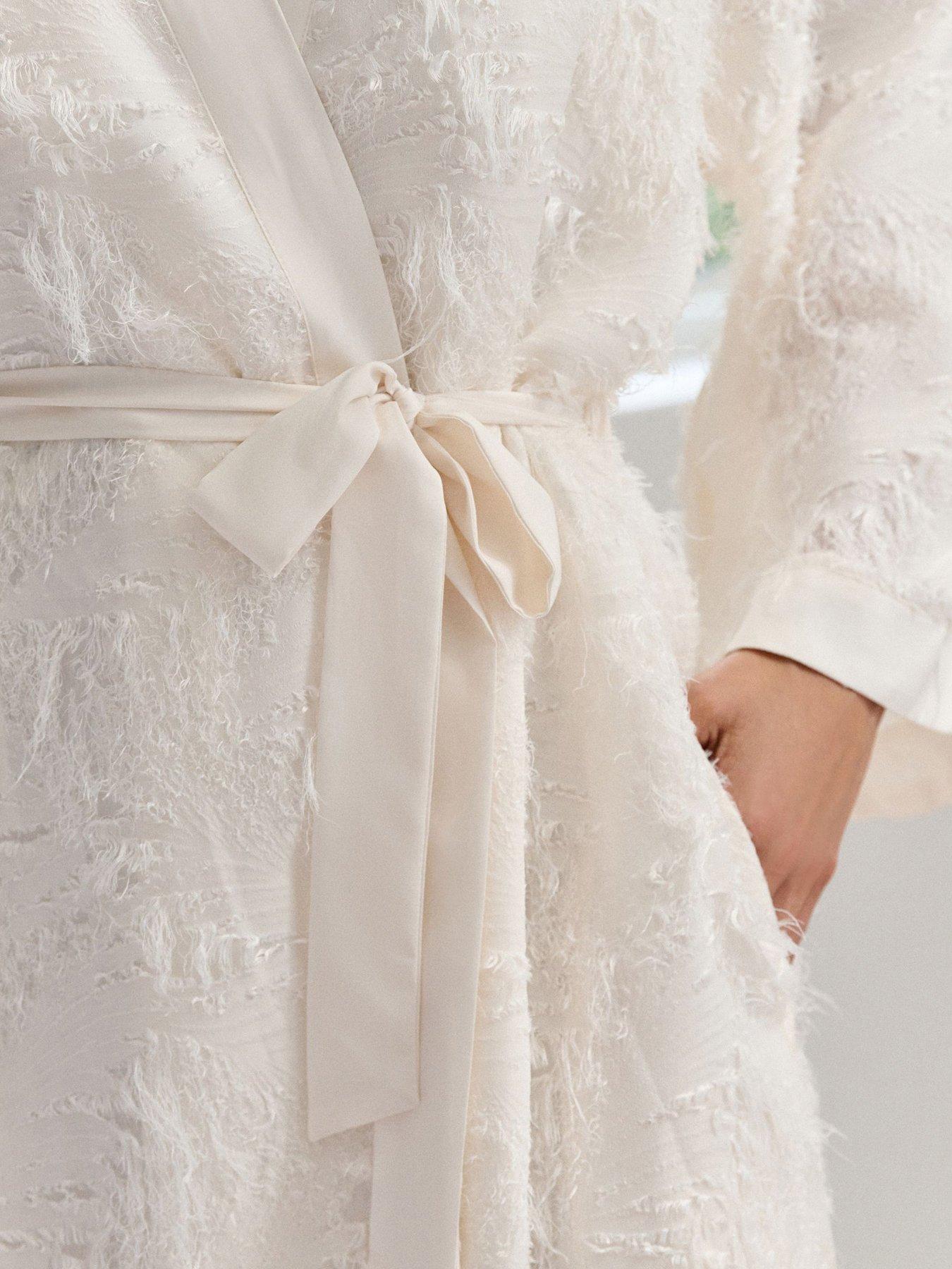 Image 3 of 7 of B By Ted Baker Feather Bridal Robe - Ivory