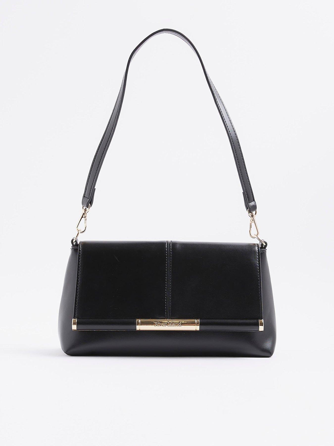 Image 2 of 6 of River Island Bar Front Clutch Bag - Black