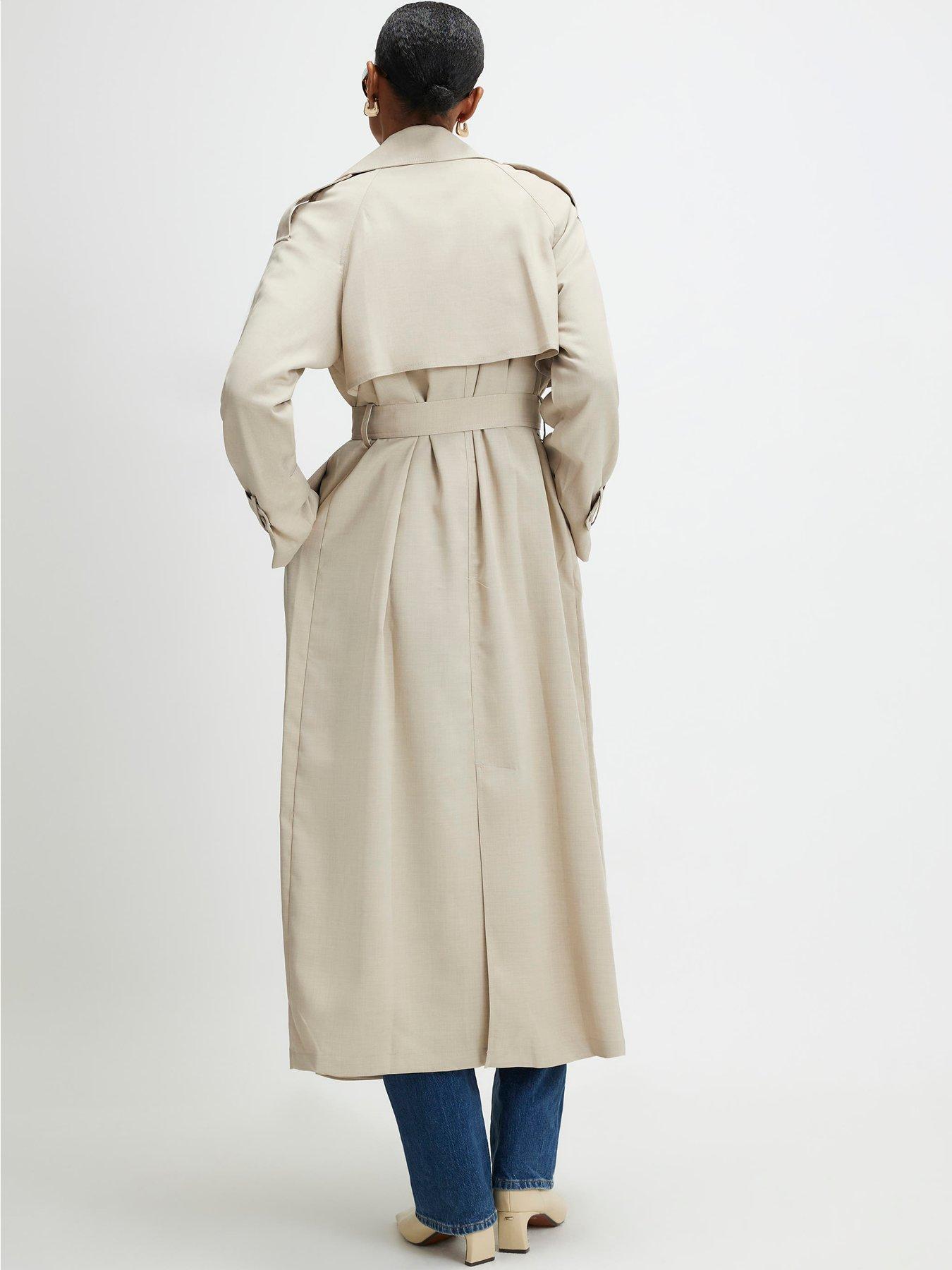 Image 2 of 4 of River Island Collared Long Sleeve Trench Coat- Cream