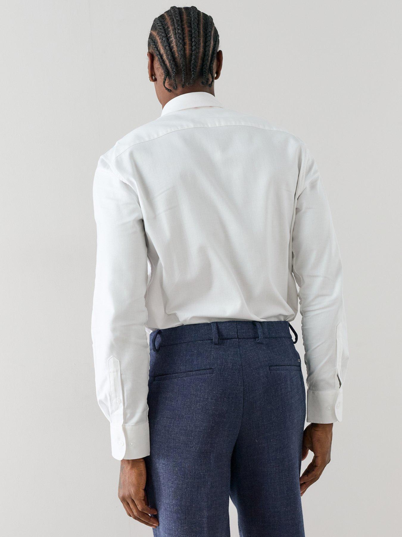 Image 2 of 7 of The Very Collection Long Sleeve Premium Formal Shirt - White