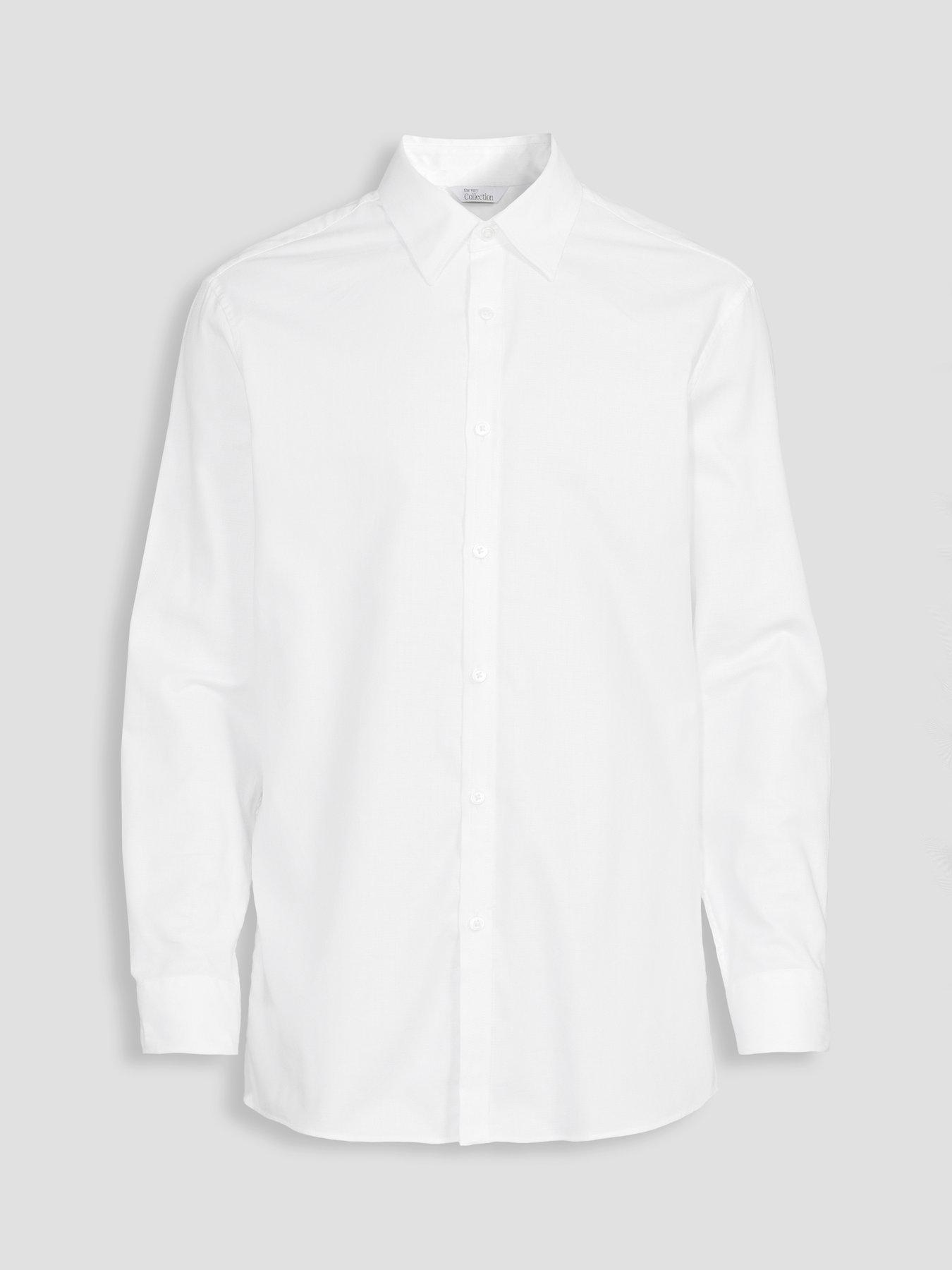 Image 7 of 7 of The Very Collection Long Sleeve Premium Formal Shirt - White
