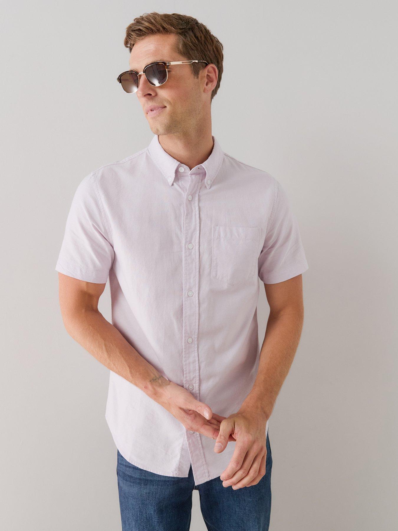 The Very Collection Short Sleeve Oxford Shirt - Lilac
