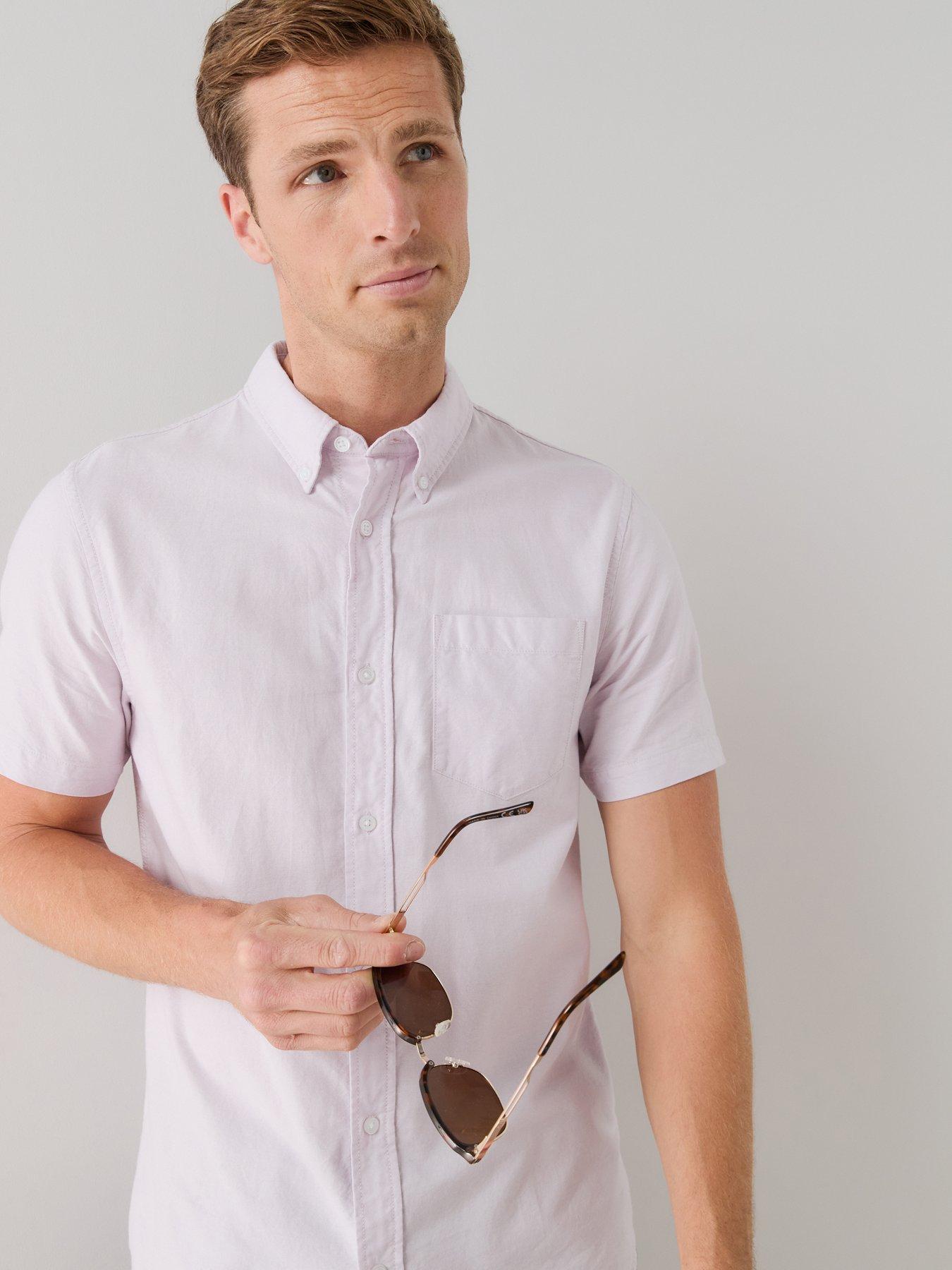Image 5 of 7 of The Very Collection Short Sleeve Oxford Shirt - Lilac