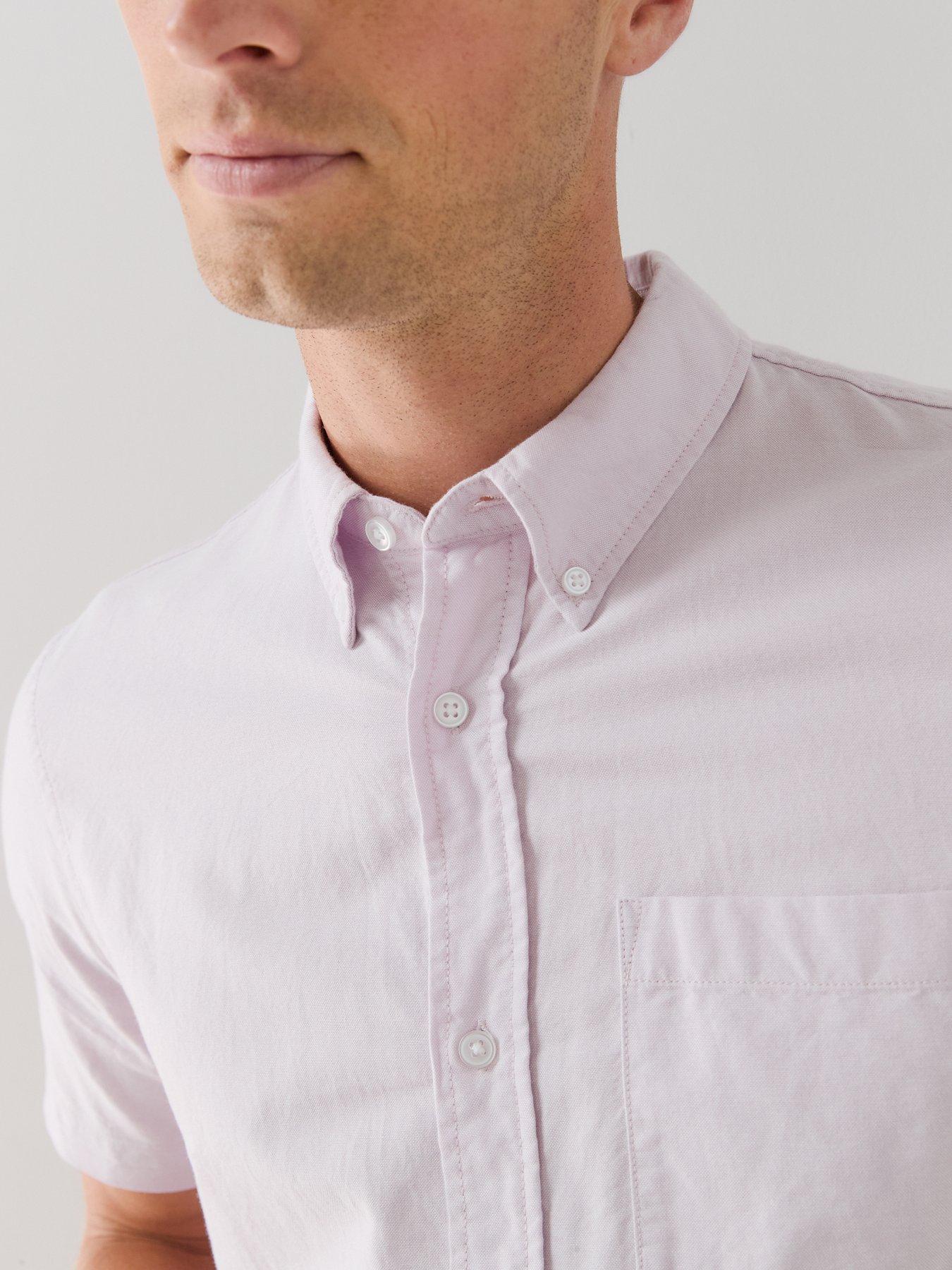Image 6 of 7 of The Very Collection Short Sleeve Oxford Shirt - Lilac
