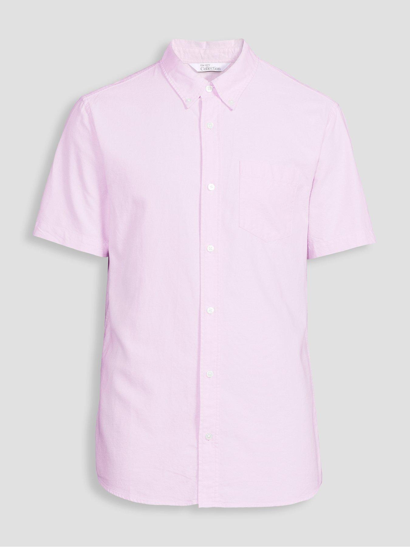 Image 7 of 7 of The Very Collection Short Sleeve Oxford Shirt - Lilac