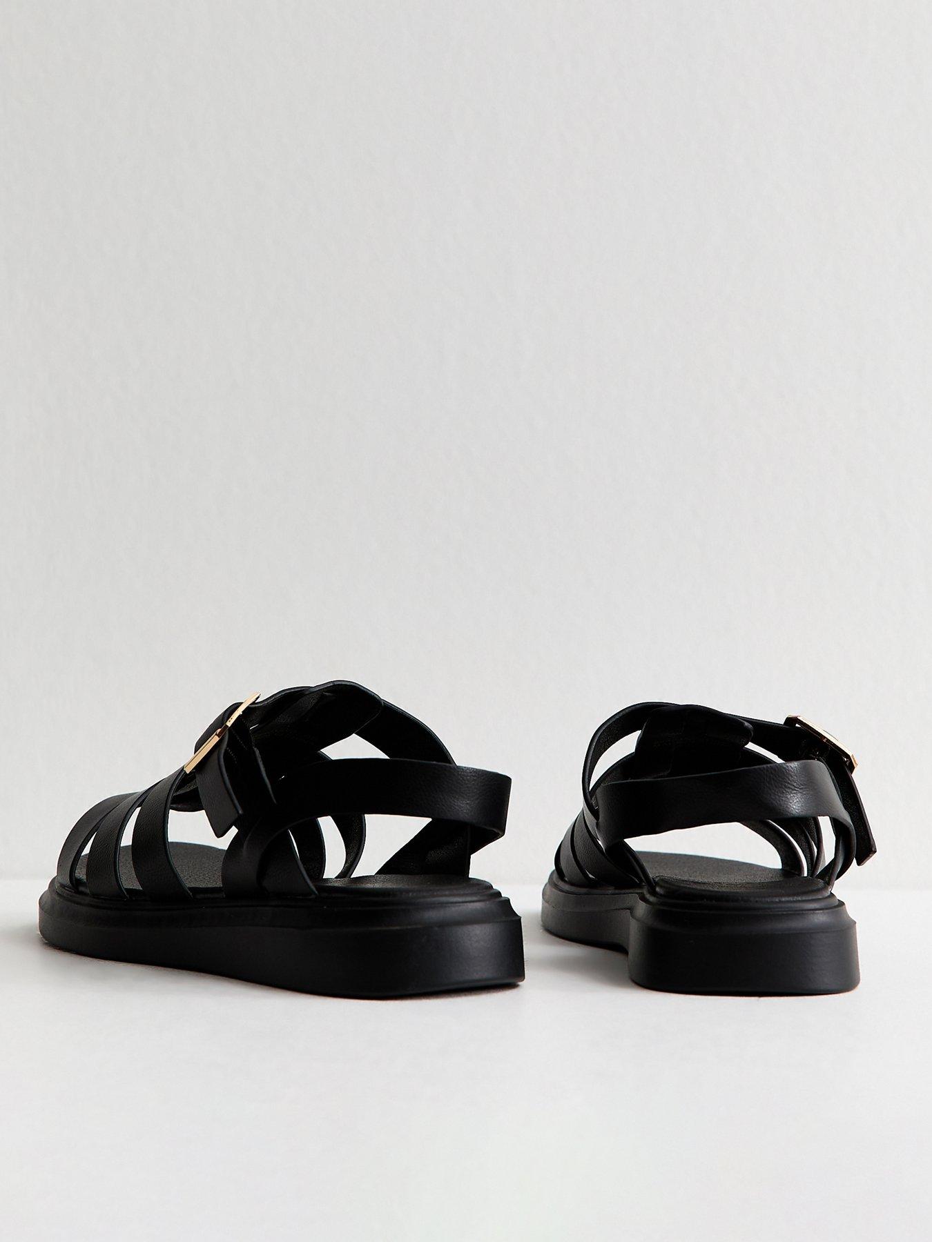 New Look Wide Fit Faux Leather Chunky Gladiator Sandals - Black | Very ...