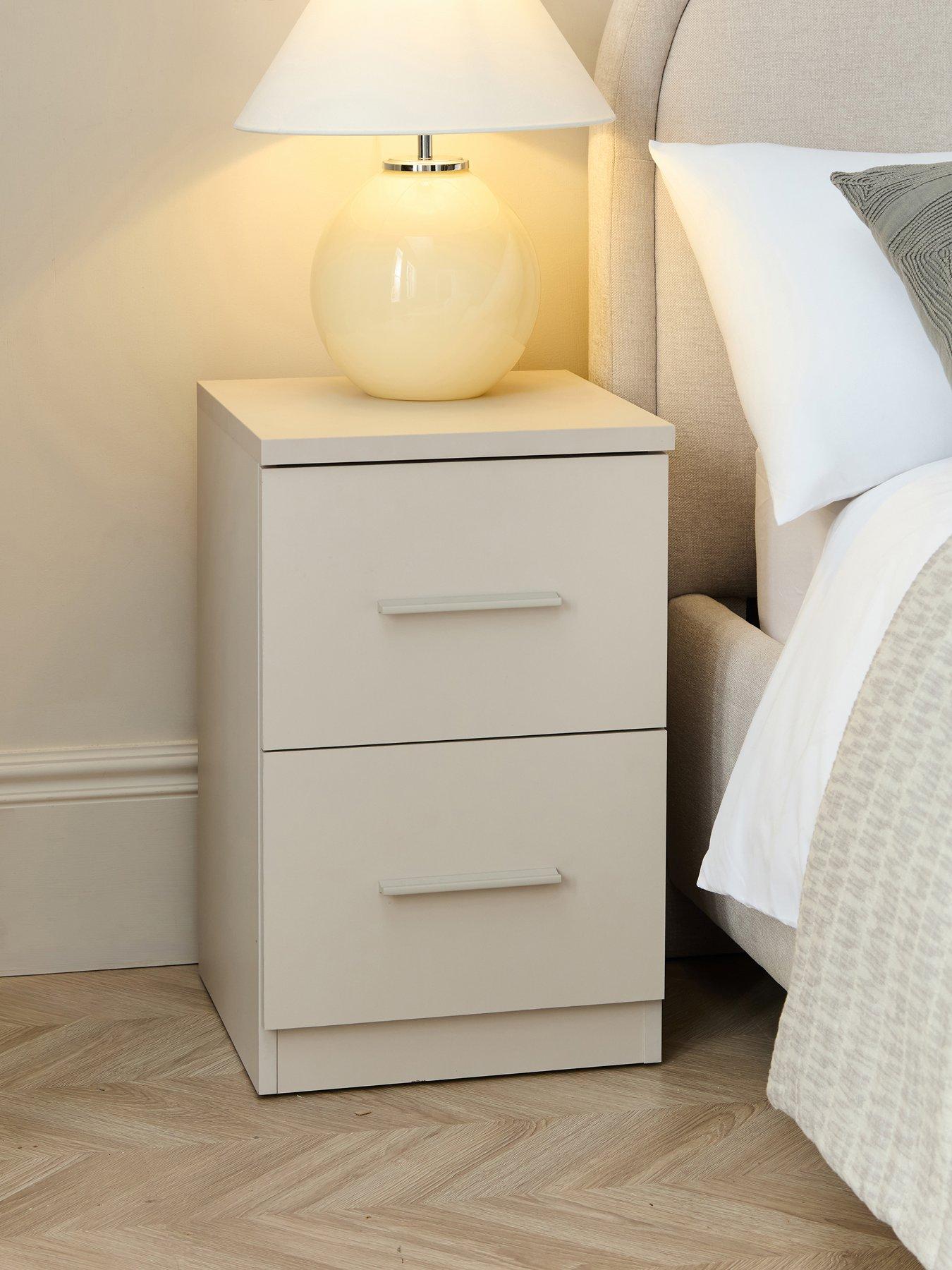 The Very Collection Murcia 2 Drawer Bedside - Oatmeal
