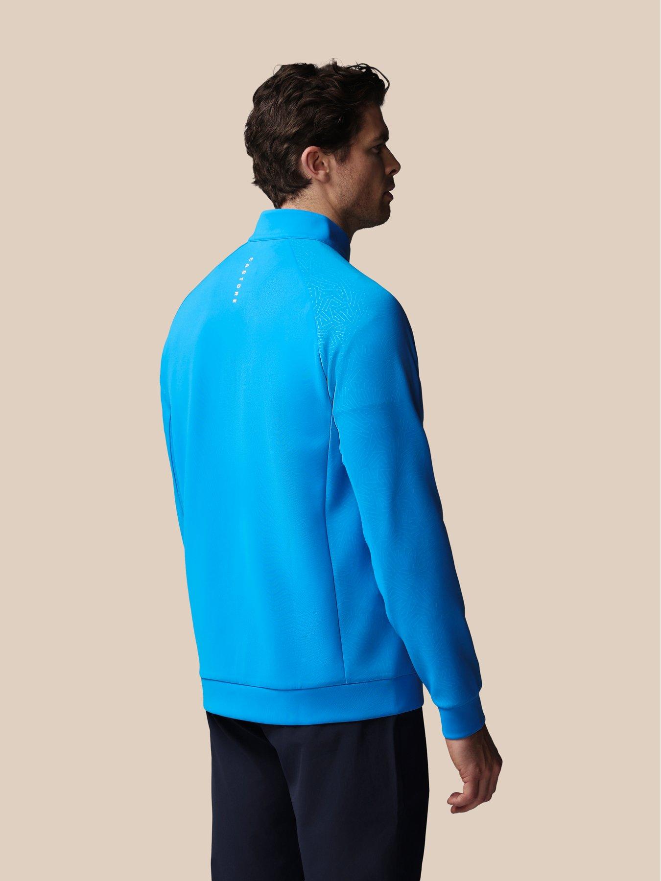Image 2 of 7 of Castore Mens Golf Flex Debossed 1/4 Zip Top- Blue