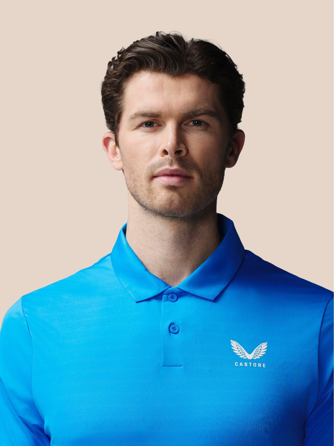 Image 4 of 7 of Castore Mens Striped Polo- Ibiza - Blue