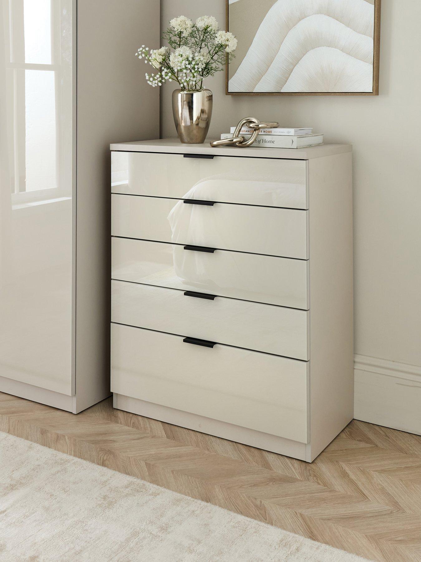 The Very Collection Palma Glass 5 Drawer Chest