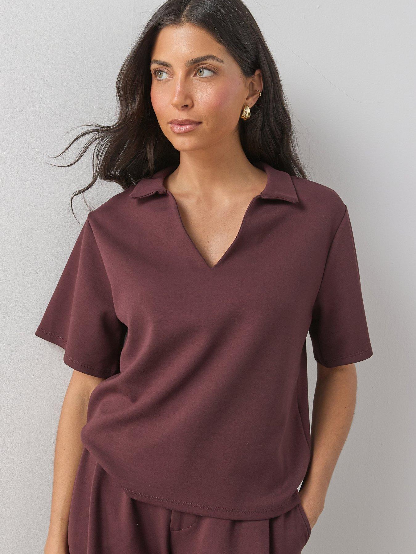 The Very Collection Soft Touch Short Sleeve Collar Detail Sweatshirt Co-ord