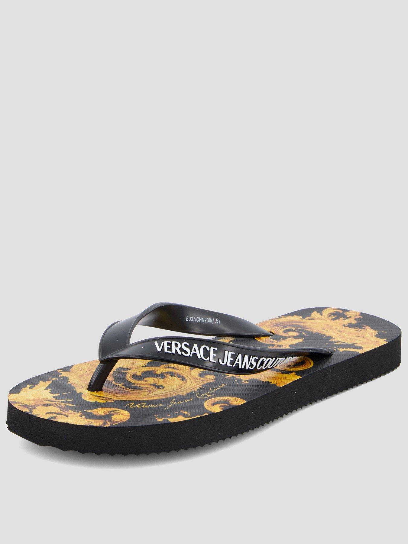 Versace Jeans Couture Printed Flipflop - Black