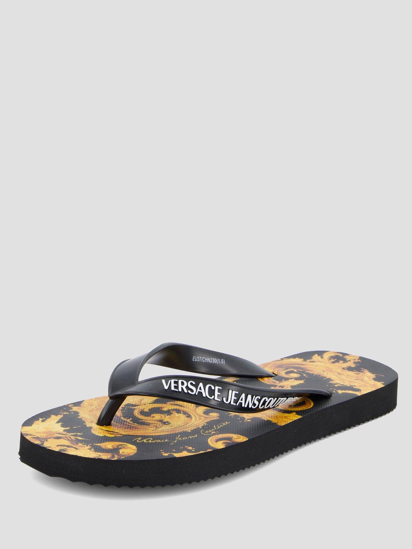 Image 6 of 7 of Versace Jeans Couture Printed Flipflop - Black