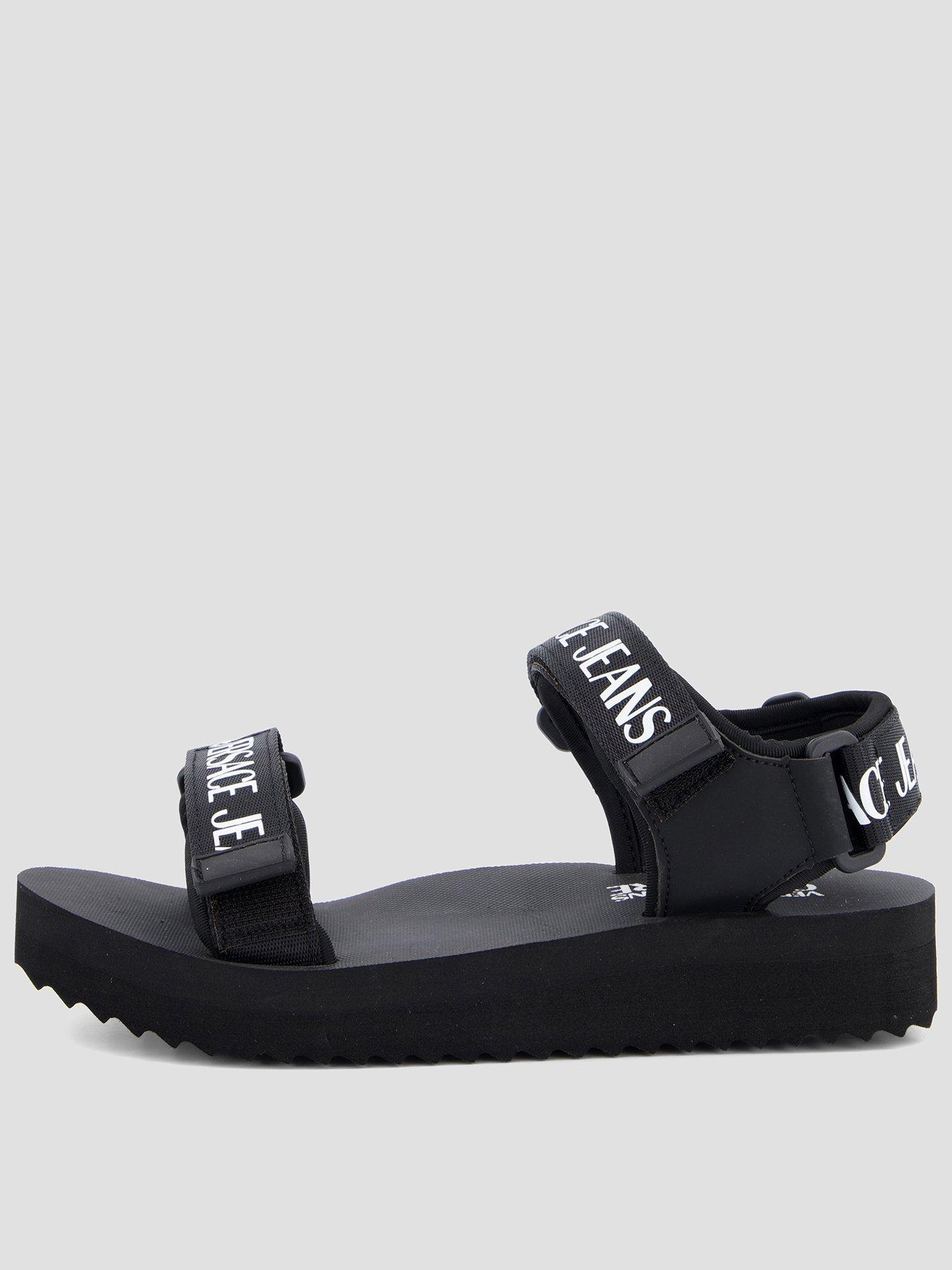 versace-jeans-couture-logo-strap-sandals-blackfront