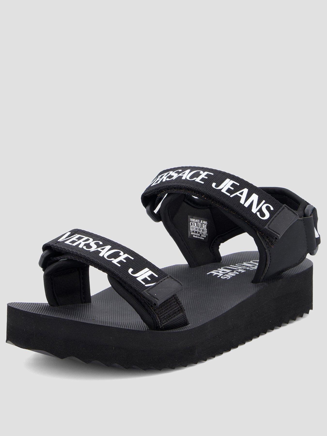 versace-jeans-couture-logo-strap-sandals-blackstillFront