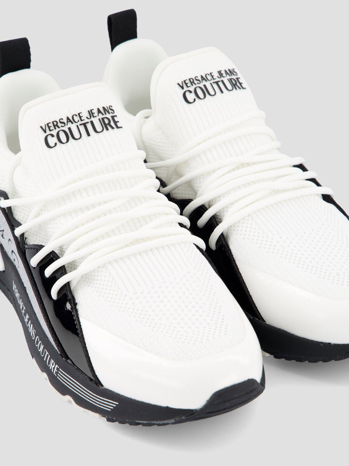 Image 5 of 7 of Versace Jeans Couture Logo Mesh Runner Trainers - White