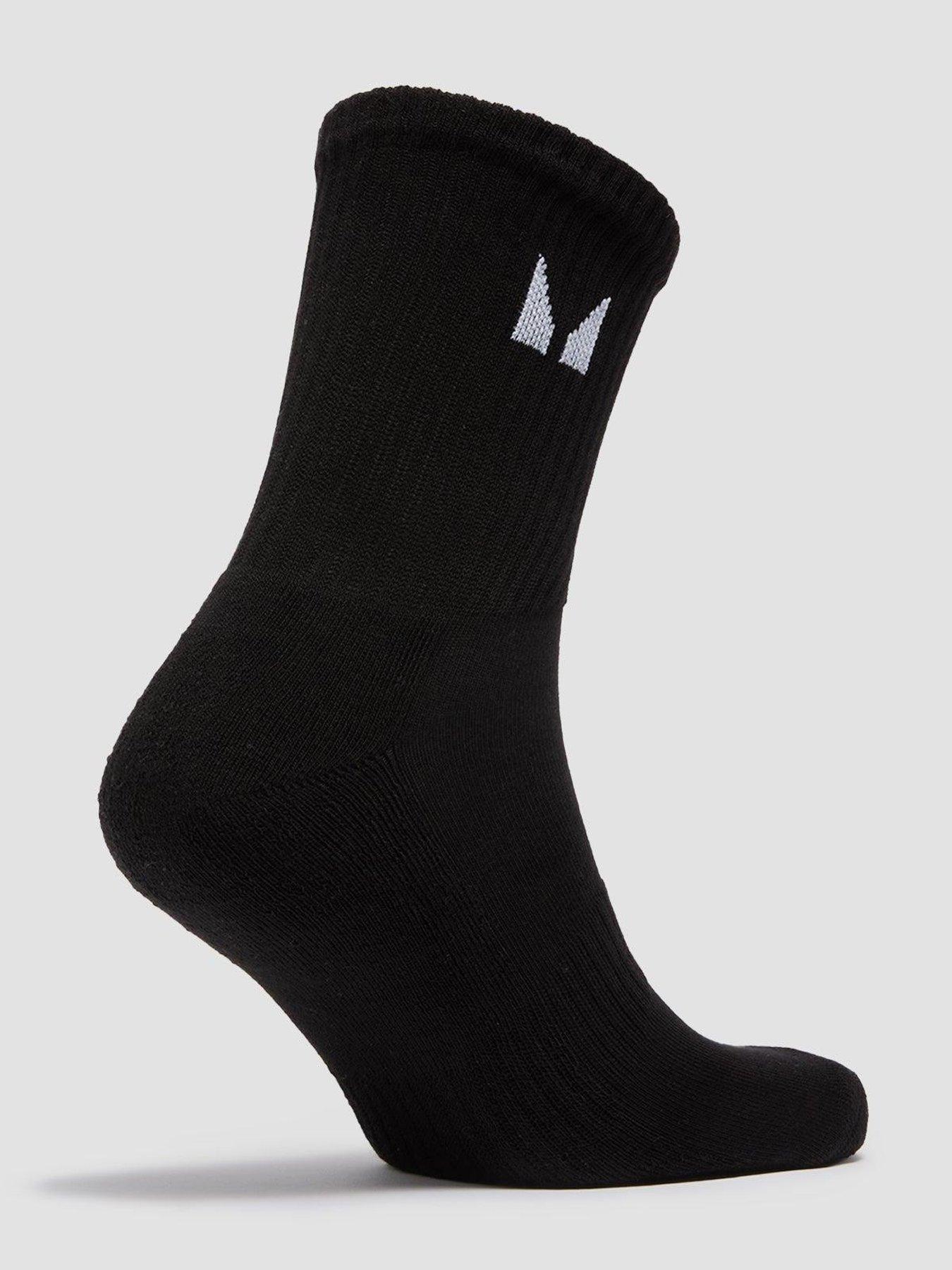 Image 4 of 5 of MyProtein Unisex Crew Socks (3 Pack) - Black/White