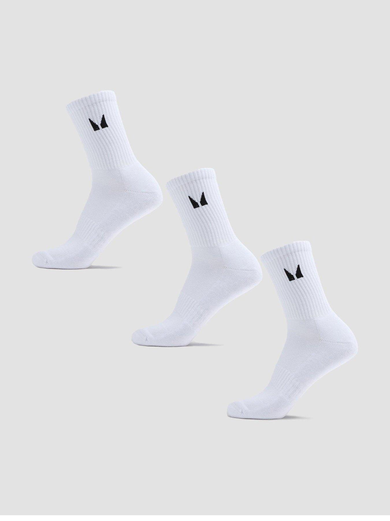 Image 1 of 4 of MyProtein Unisex Crew Socks (3 Pack) - White