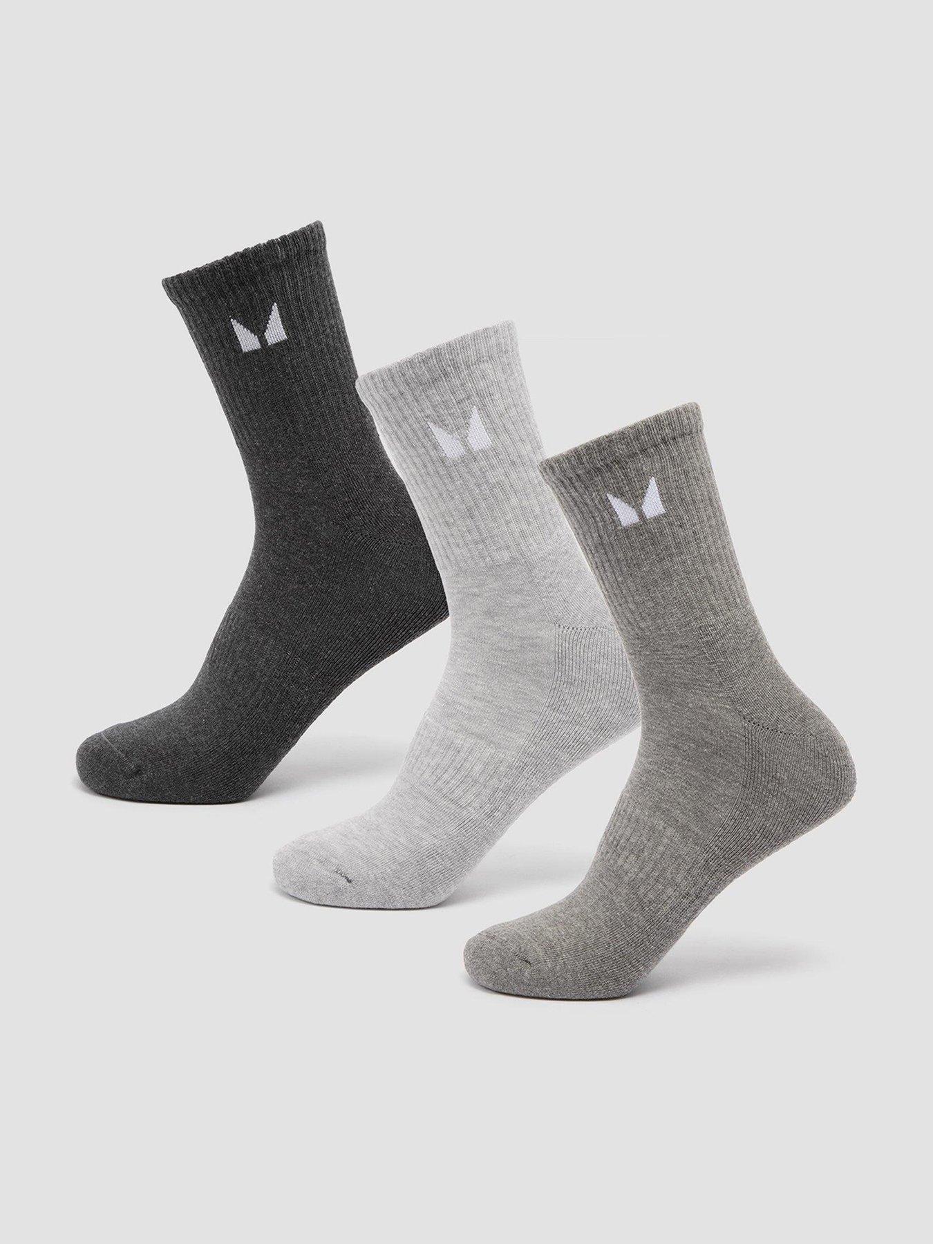Image 1 of 3 of MyProtein Unisex Crew Socks (3 Pack) - Grey