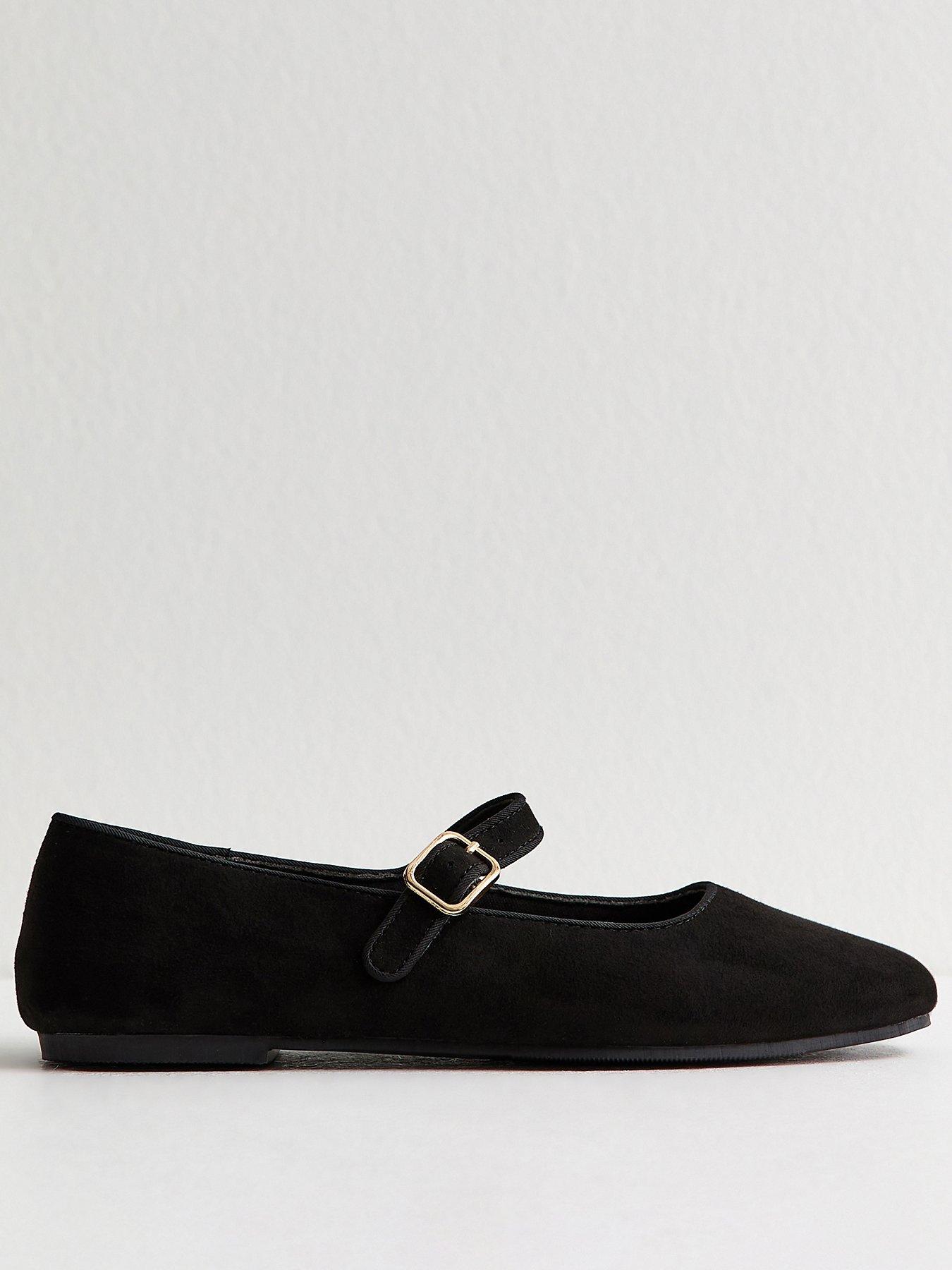 new-look-faux-suede-mary-jane-ballet-flats-black