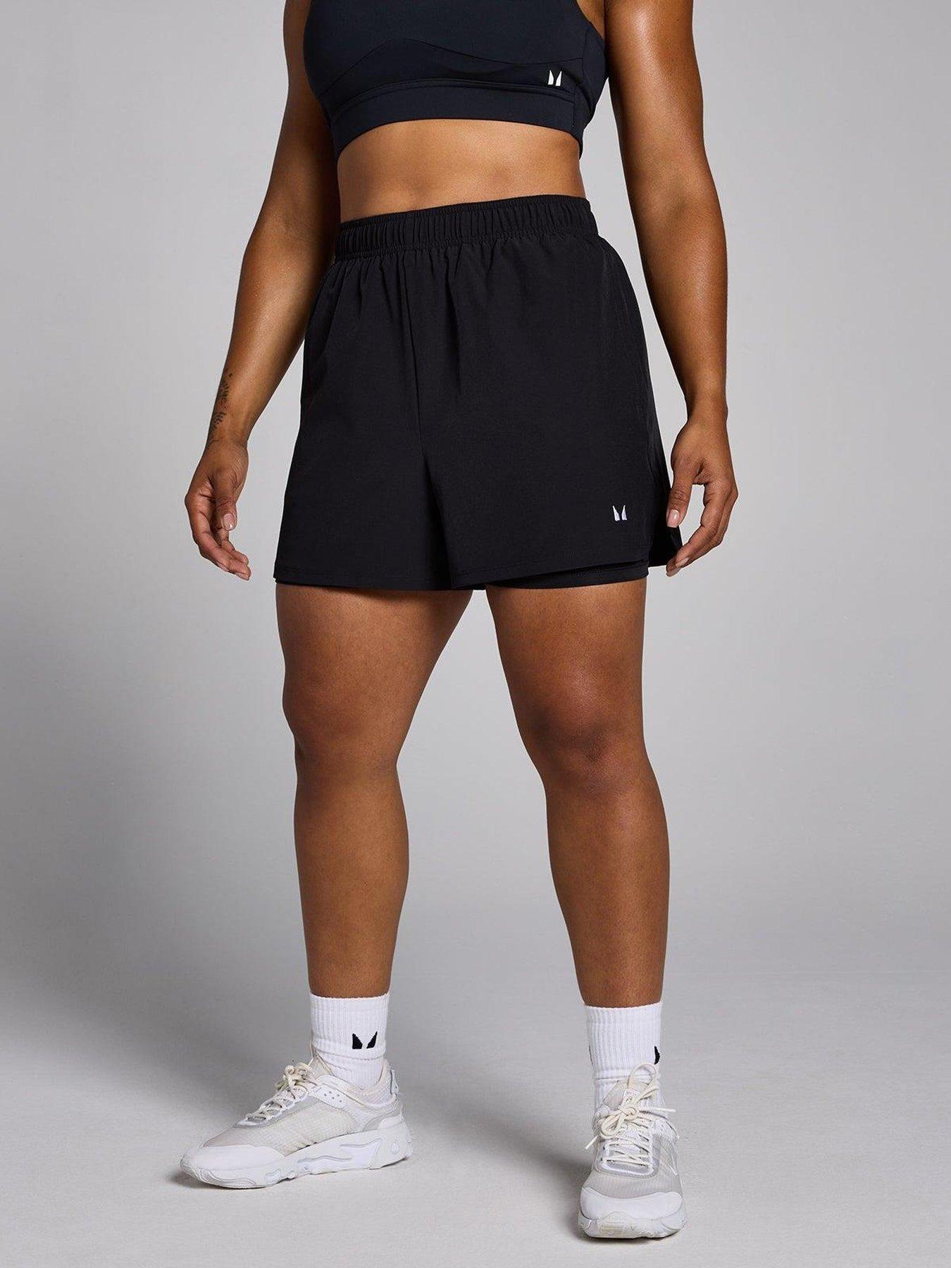 myprotein-womens-training-core-essentials-2-in-1-short-blackfront