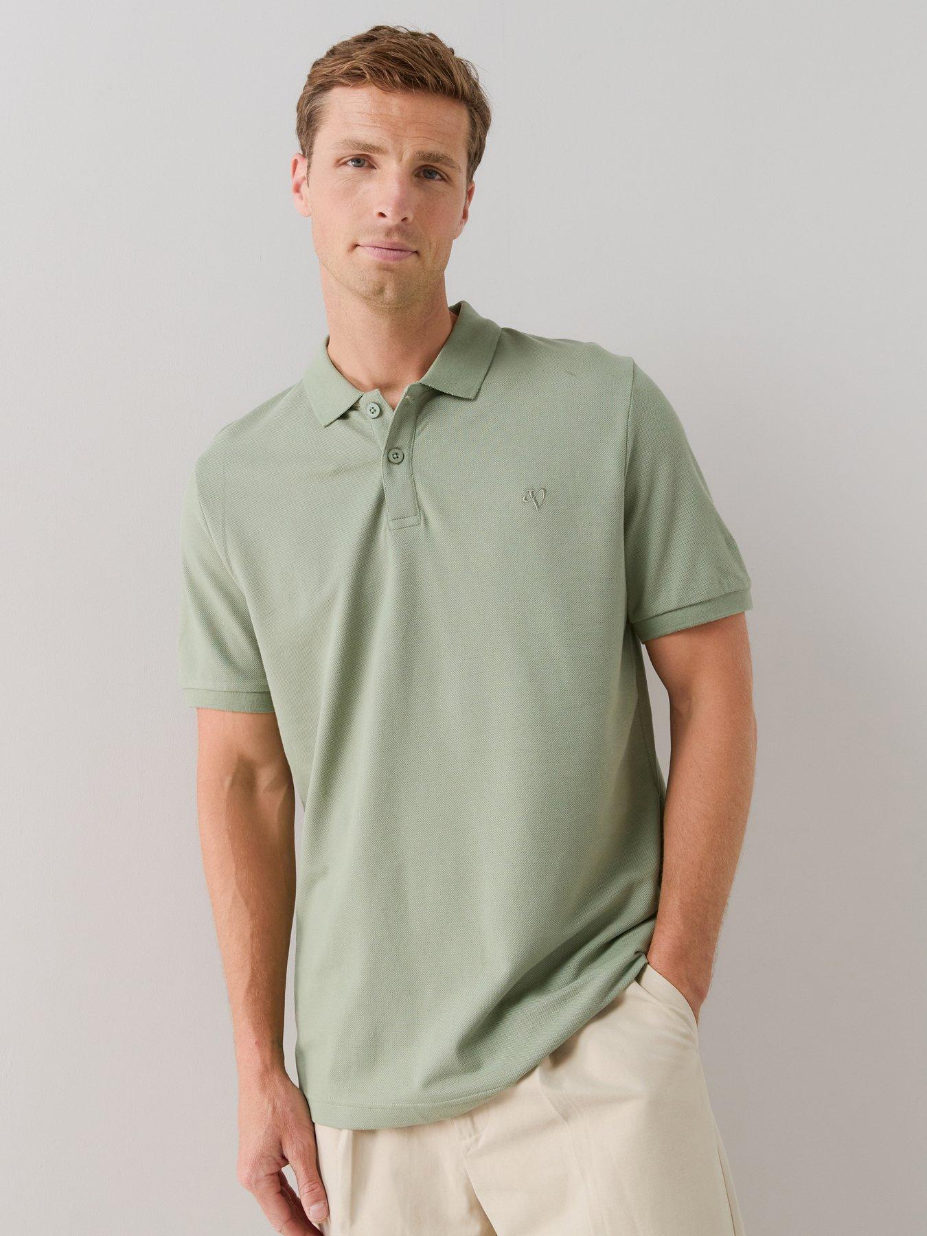 The Very Collection Short Sleeve Pique Polo - Sage