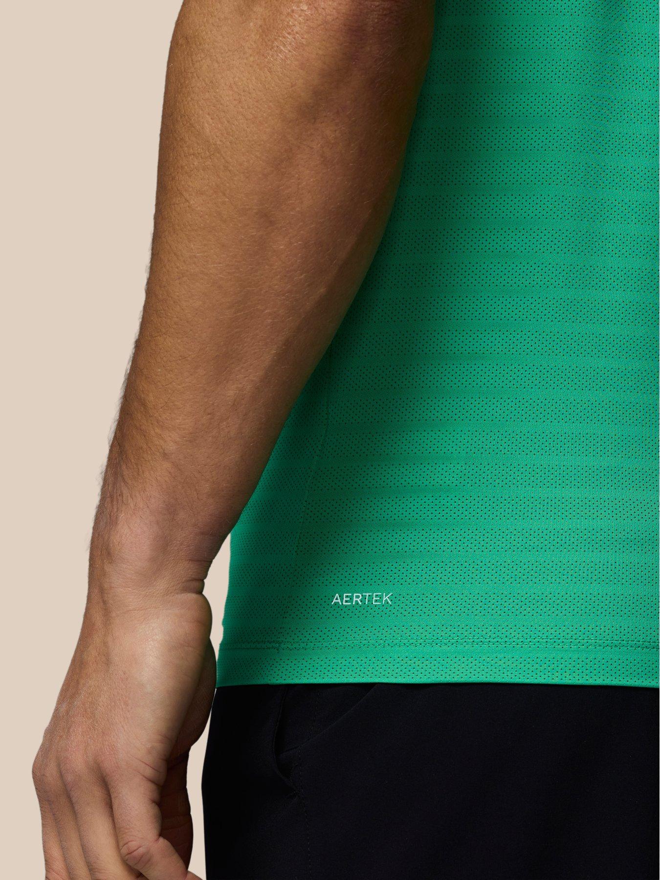 Image 6 of 7 of Castore Mens Striped Polo- Green
