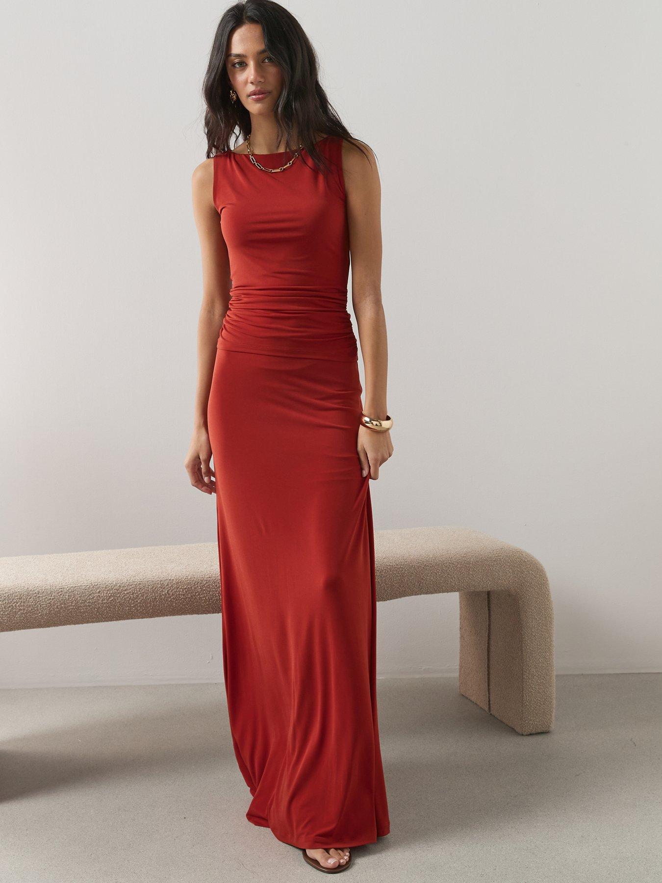 the-very-collection-ruched-slash-neck-top-co-ord-redback