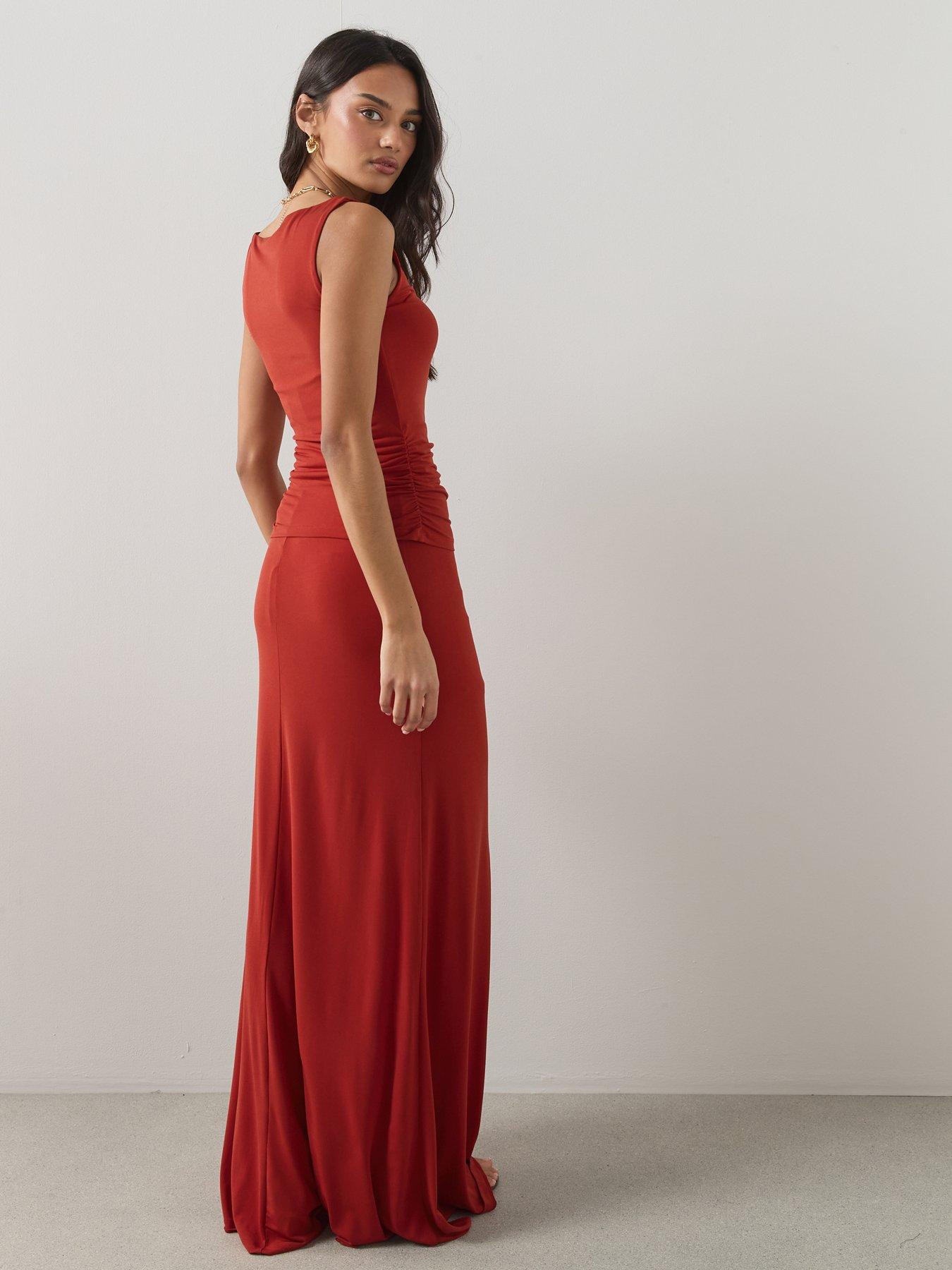 the-very-collection-maxi-skirt-co-ord-redstillFront