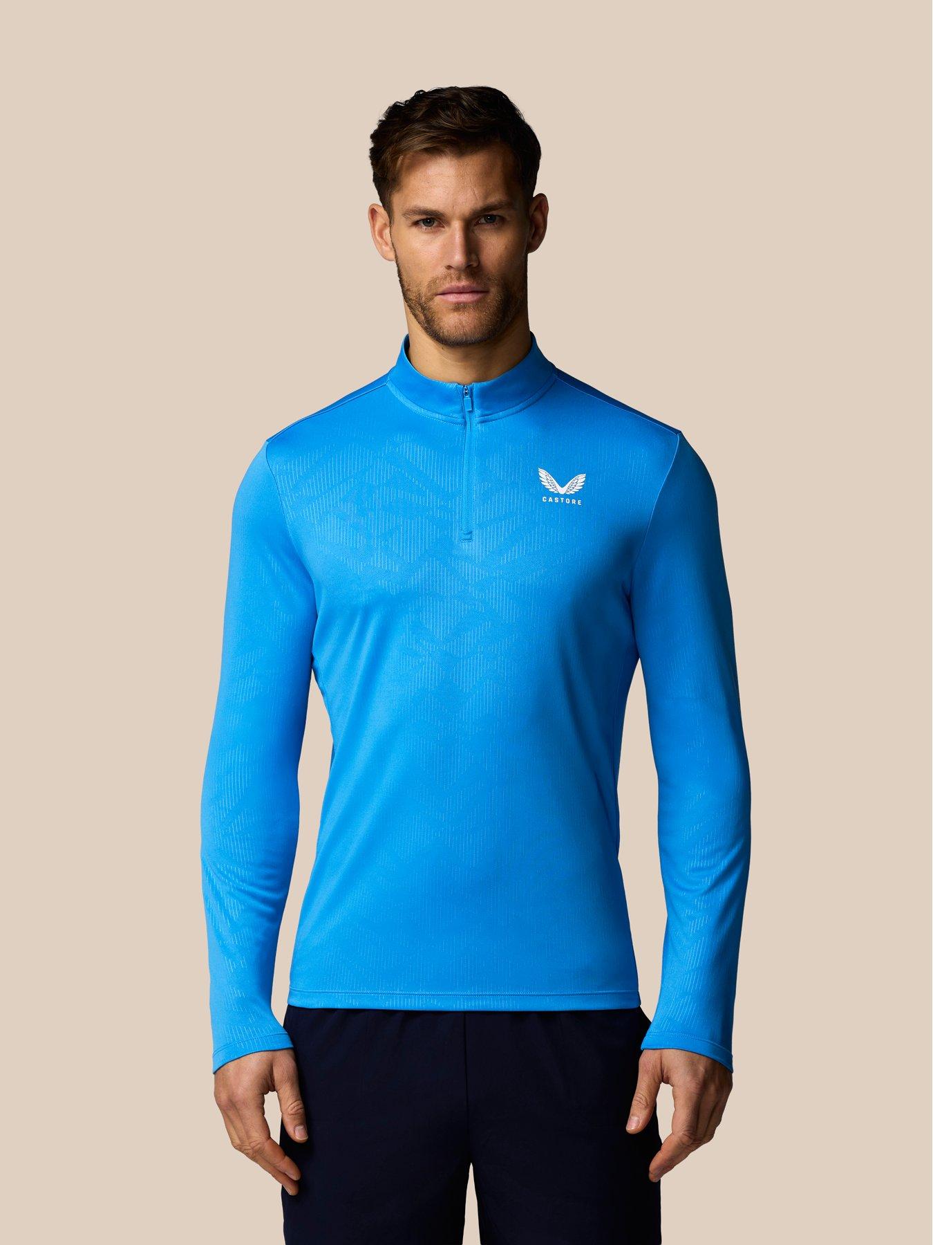 castore-mens-training-printed-14-zip-long-sleeve-top-bluefront