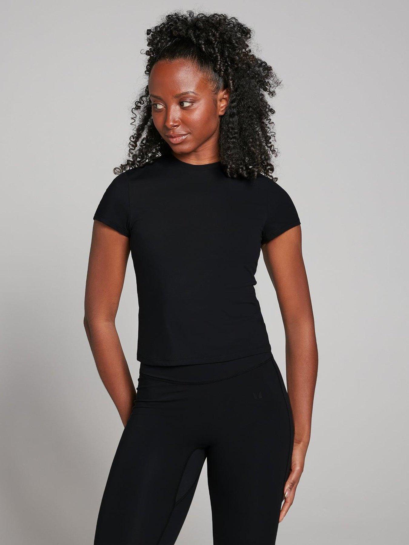 myprotein-womens-training-basics-body-fit-short-sleeve-blackfront