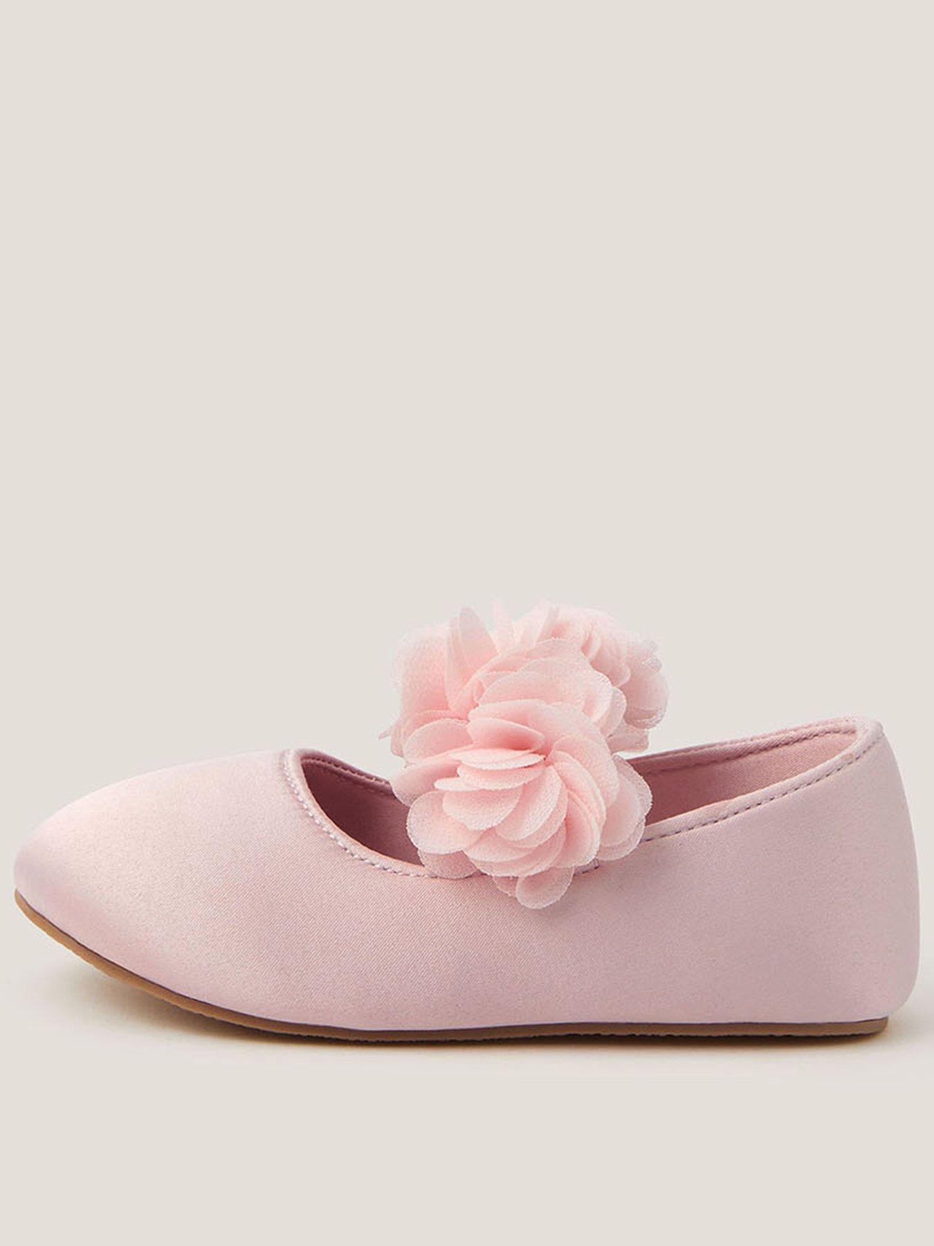 Monsoon Baby Girls Pom Flower Walker Shoes - Pink