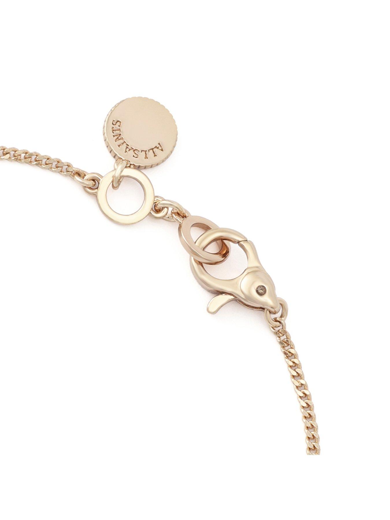 Image 4 of 4 of AllSaints Pave Double Spike Linear Bracelet - Gold