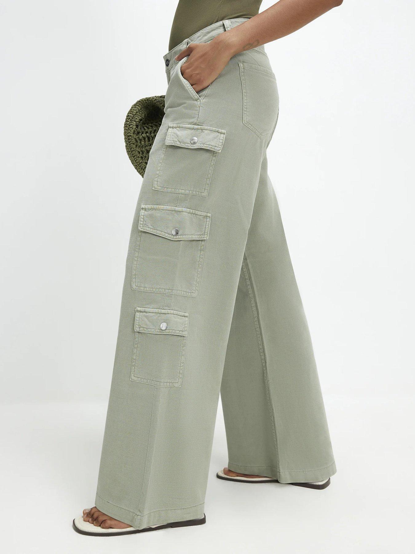 River Island Straight Leg Cargo - Green