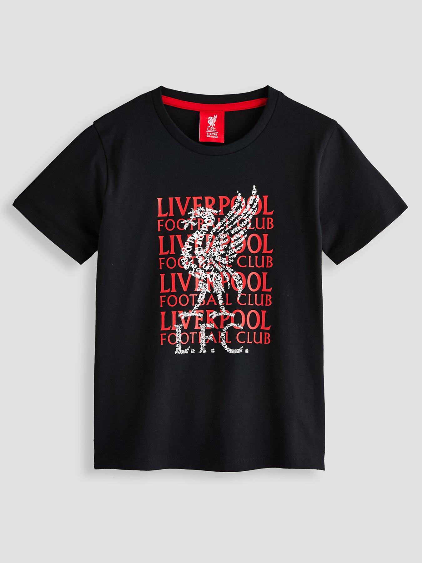 Liverpool Fc Kids Liverpool Fc Graphic Print Crew Neck T-Shirt - Black