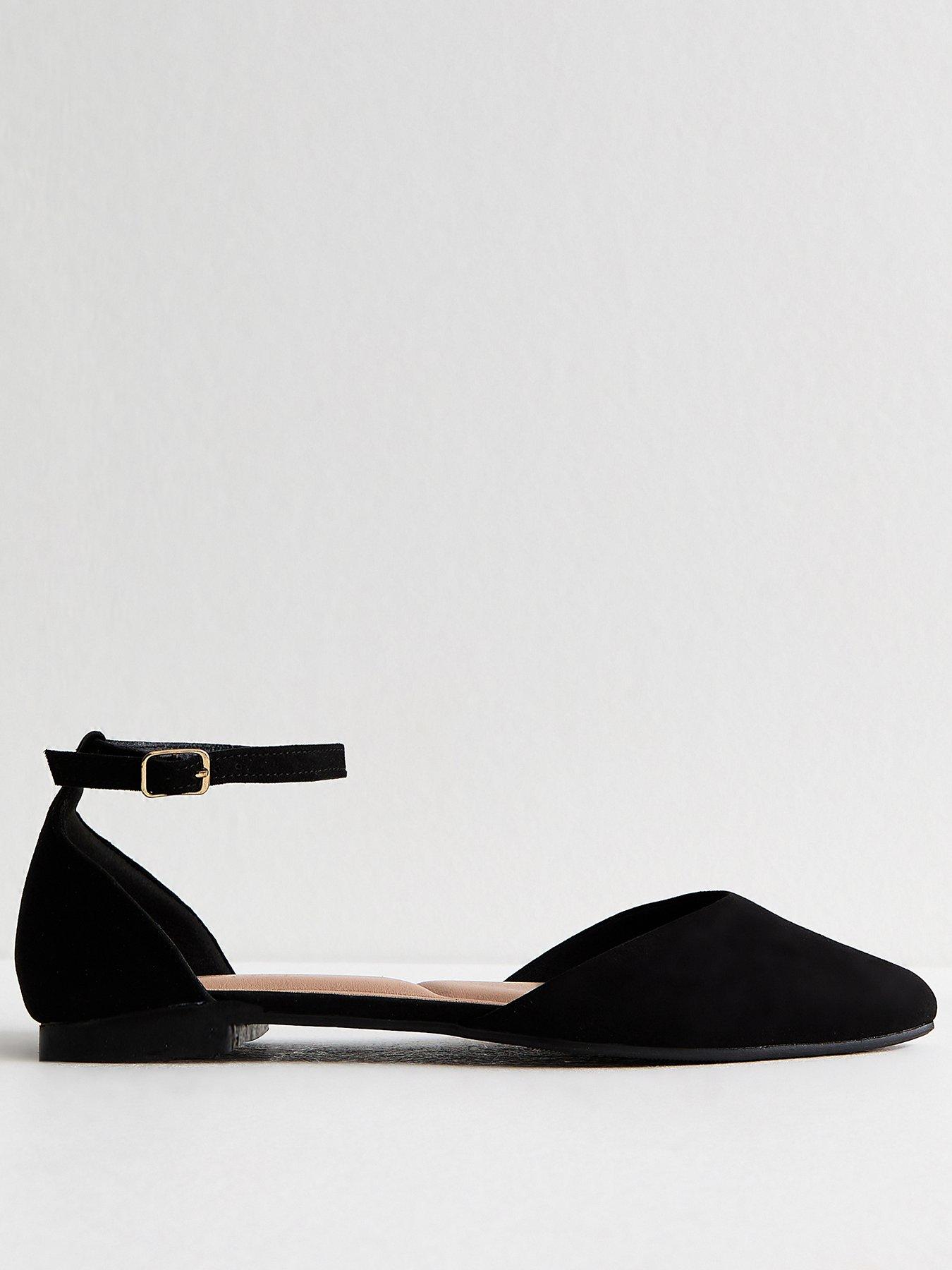 new-look-faux-suede-pointed-flats-black