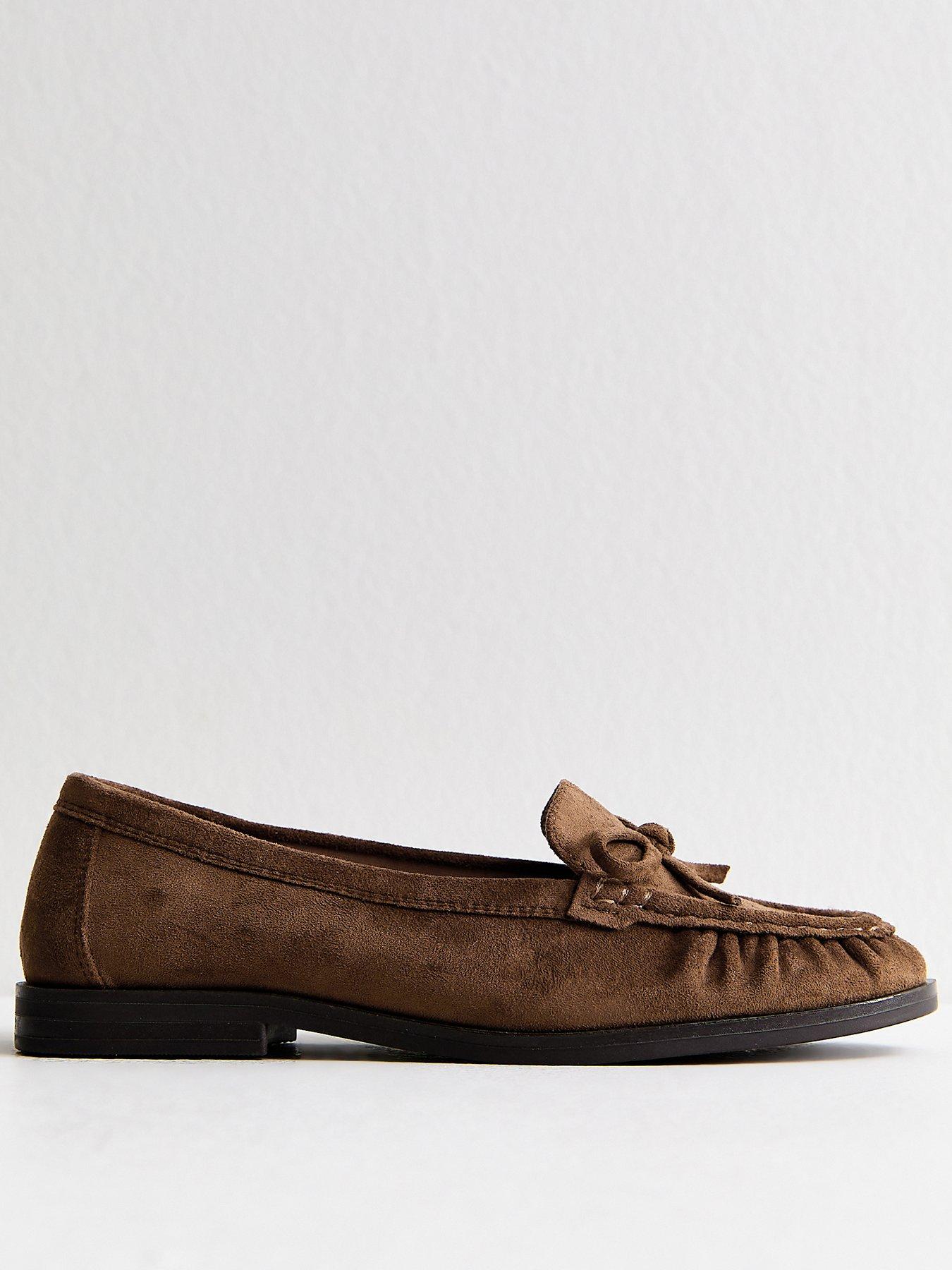 new-look-tan-faux-suede-bow-flat-loafersstillFront