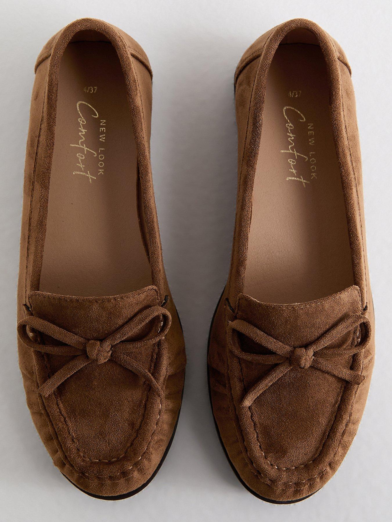 new-look-tan-faux-suede-bow-flat-loafersdetail