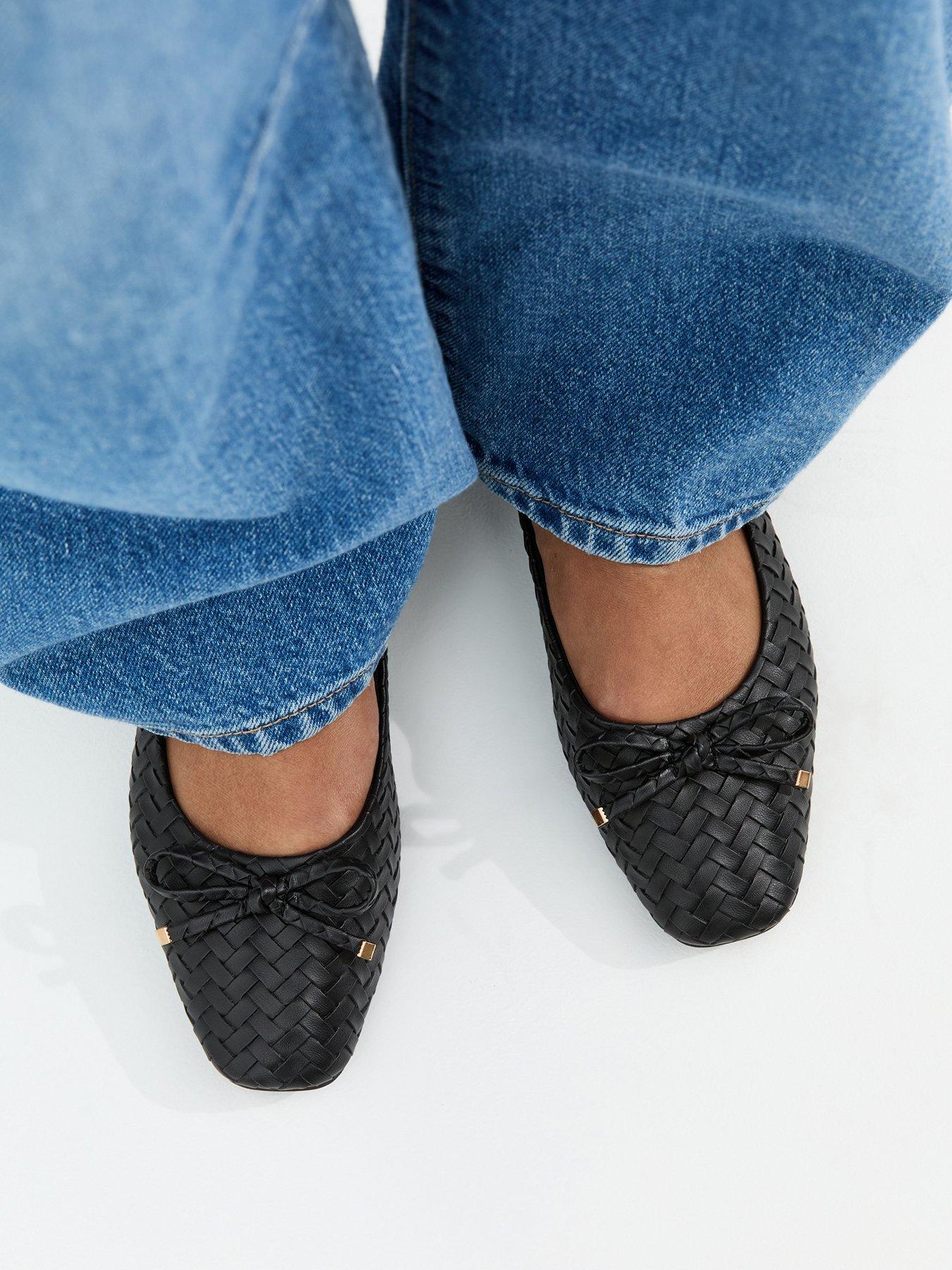 new-look-black-woven-ballet-pumpsfront