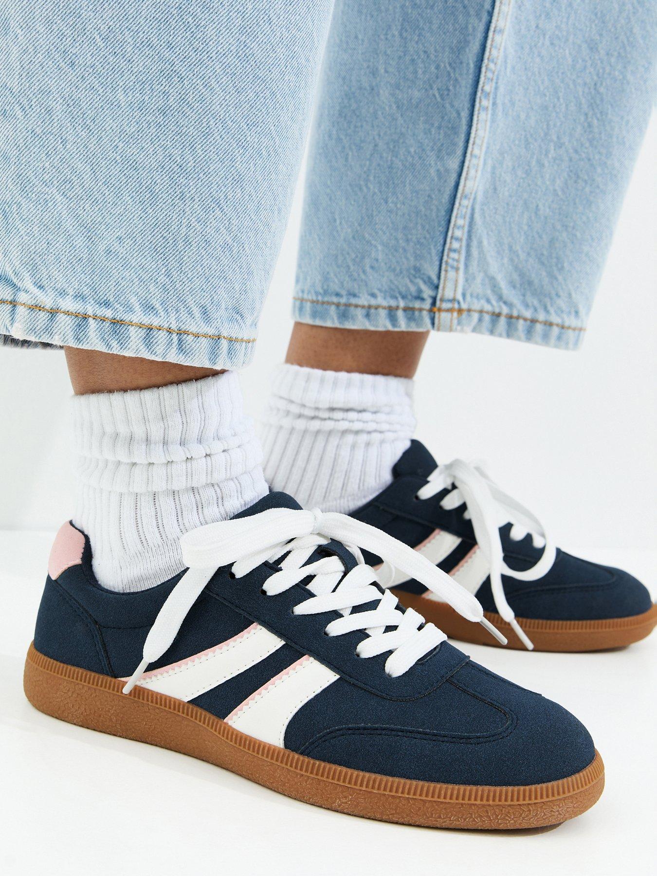 new-look-navy-faux-suede-side-stripe-trainersfront
