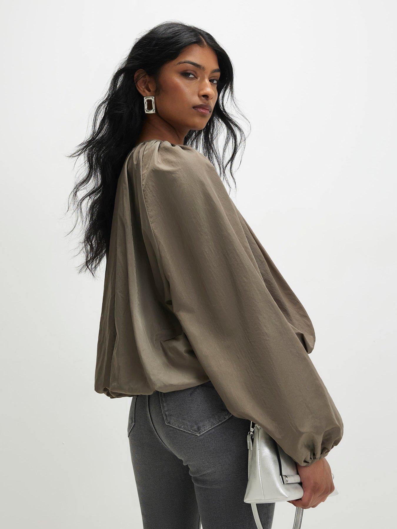 river-island-puff-sleeve-zip-through-jacket-greenstillFront