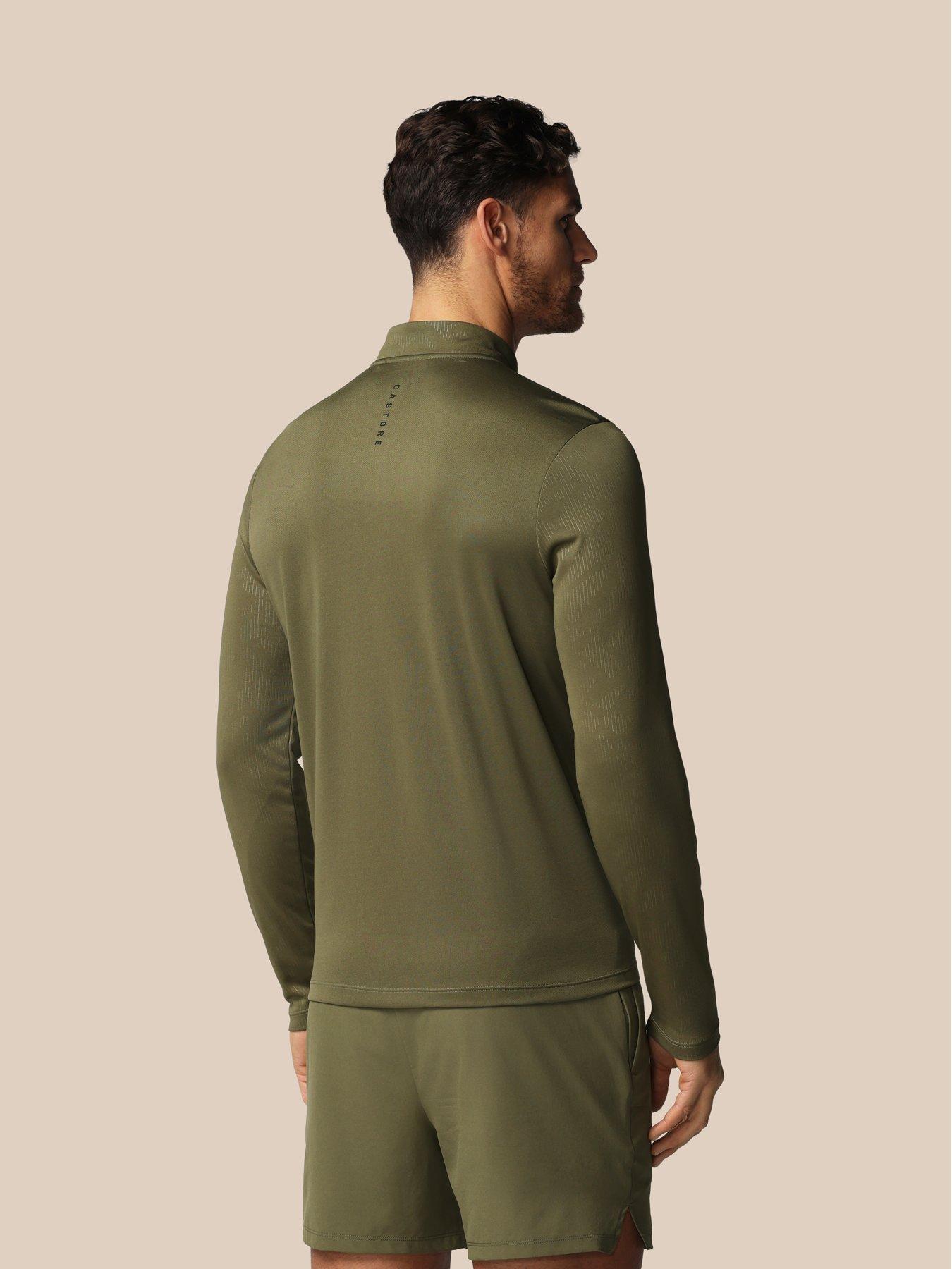 castore-mens-training-printed-14-zip-long-sleeve-top-greenstillFront