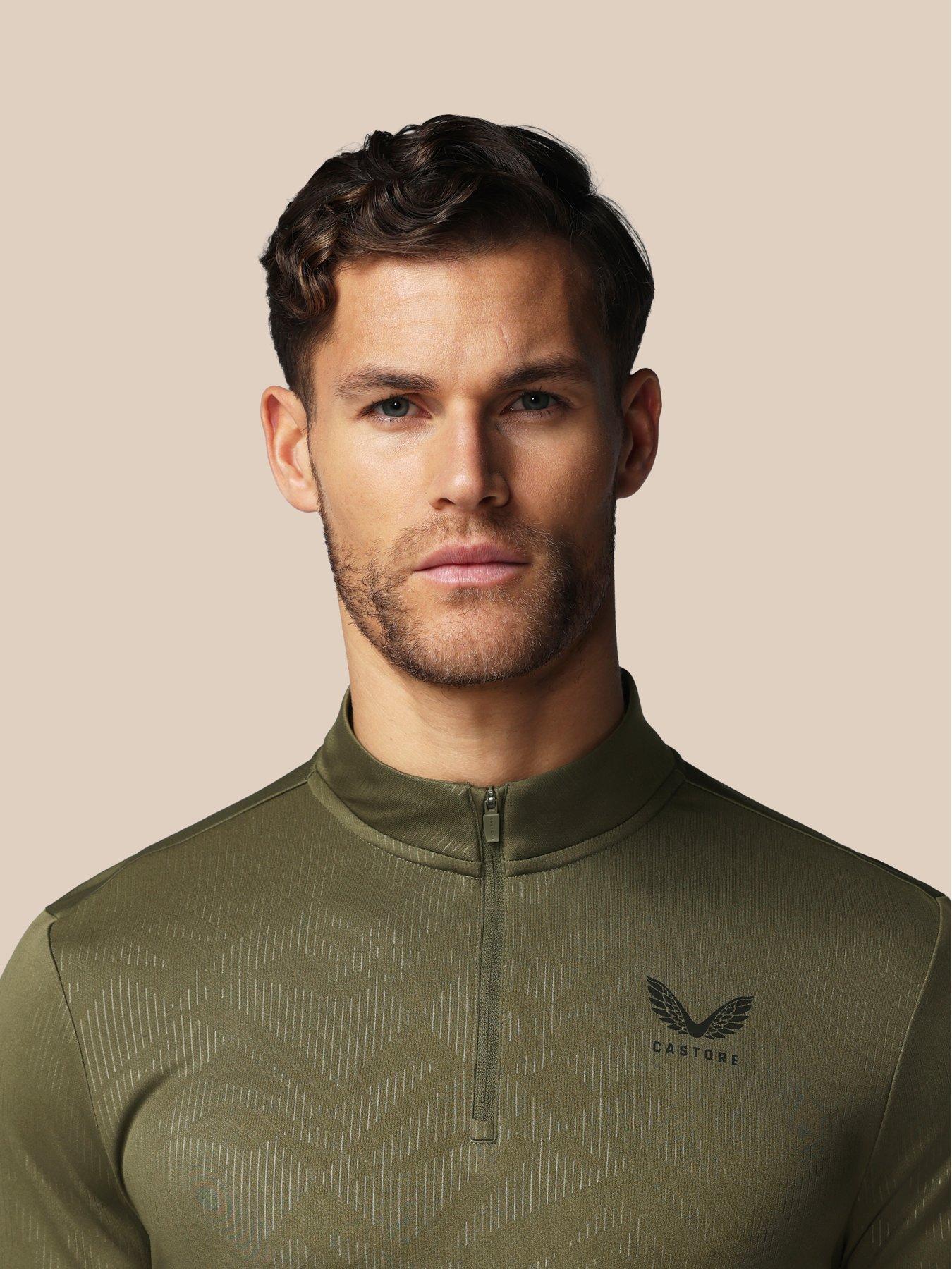 castore-mens-training-printed-14-zip-long-sleeve-top-greenoutfit