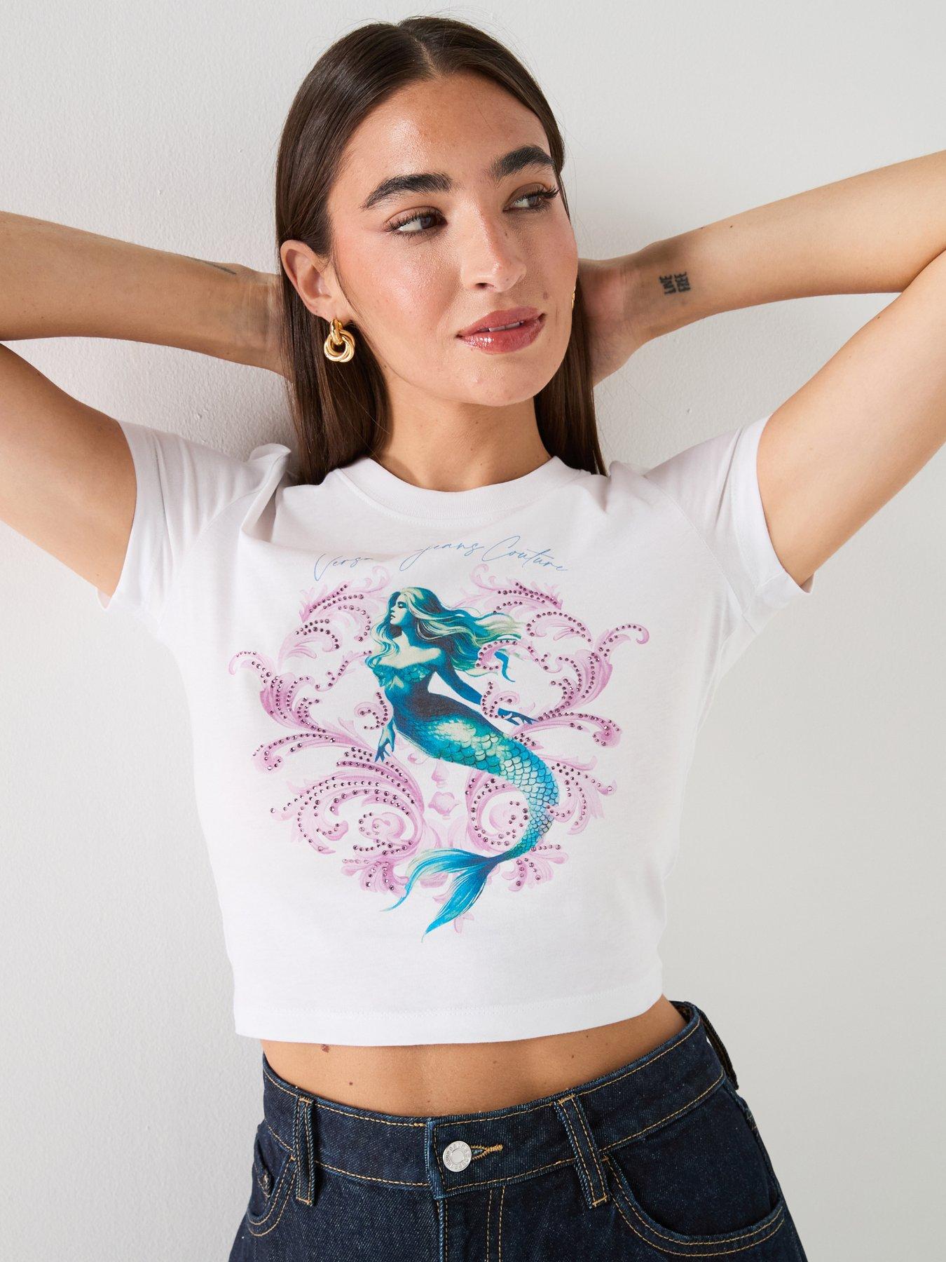 Versace Jeans Couture Crop Mermaid T-Shirt - White