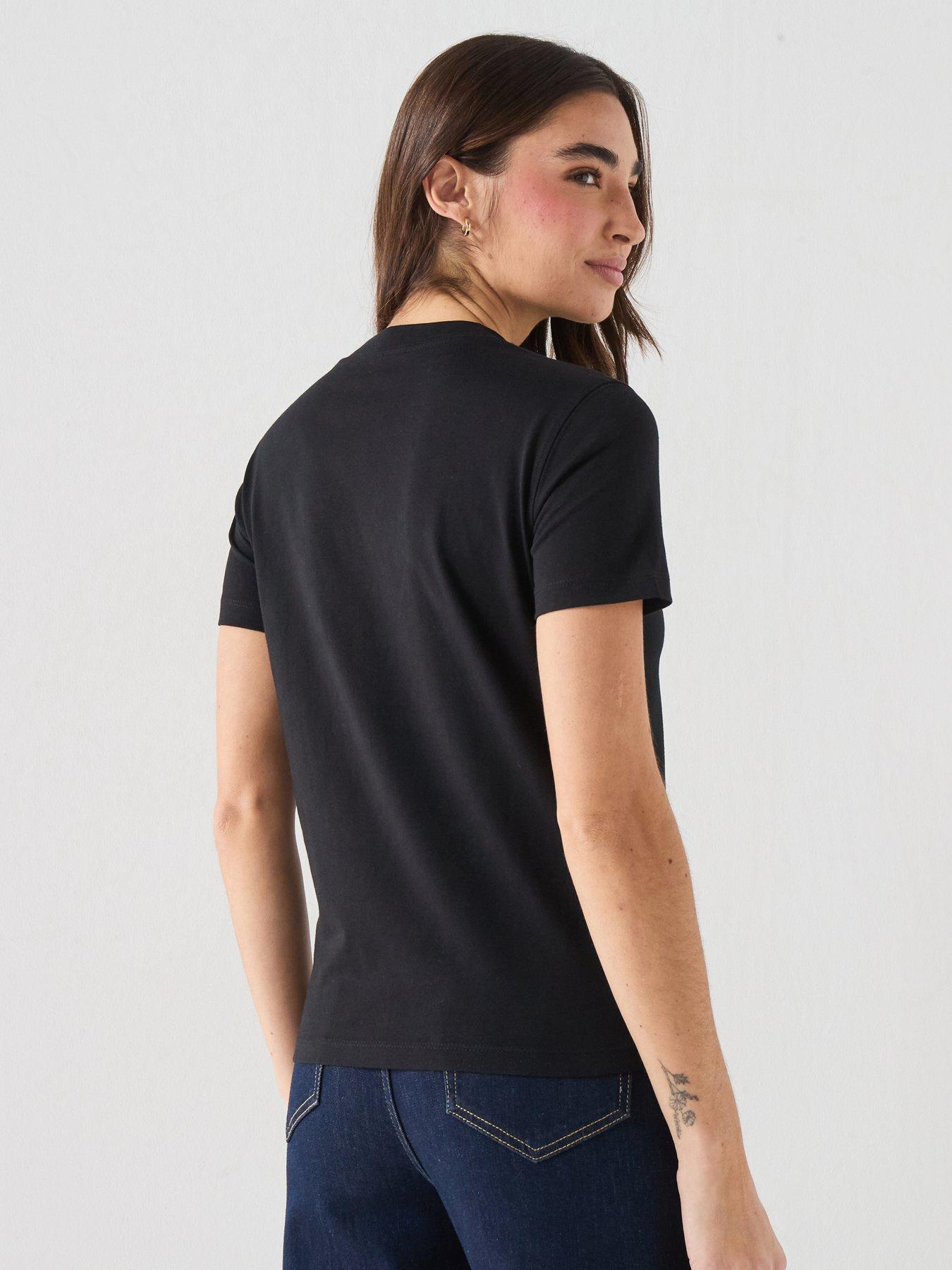 Image 2 of 6 of Versace Jeans Couture 80Dp613 R Sea Life Strass T-Shirt - Black