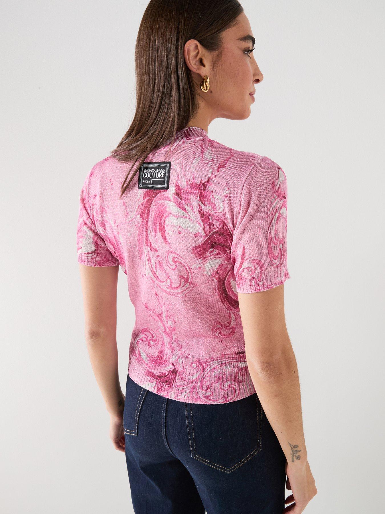 Versace Jeans Couture Patterned Knit T-Shirt - Pink