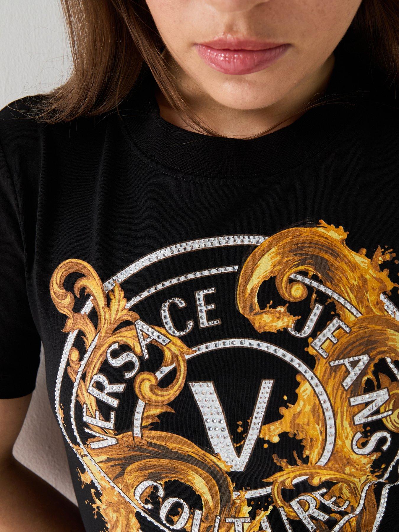 Image 5 of 5 of Versace Jeans Couture V- Emblem Wave Dress - Black