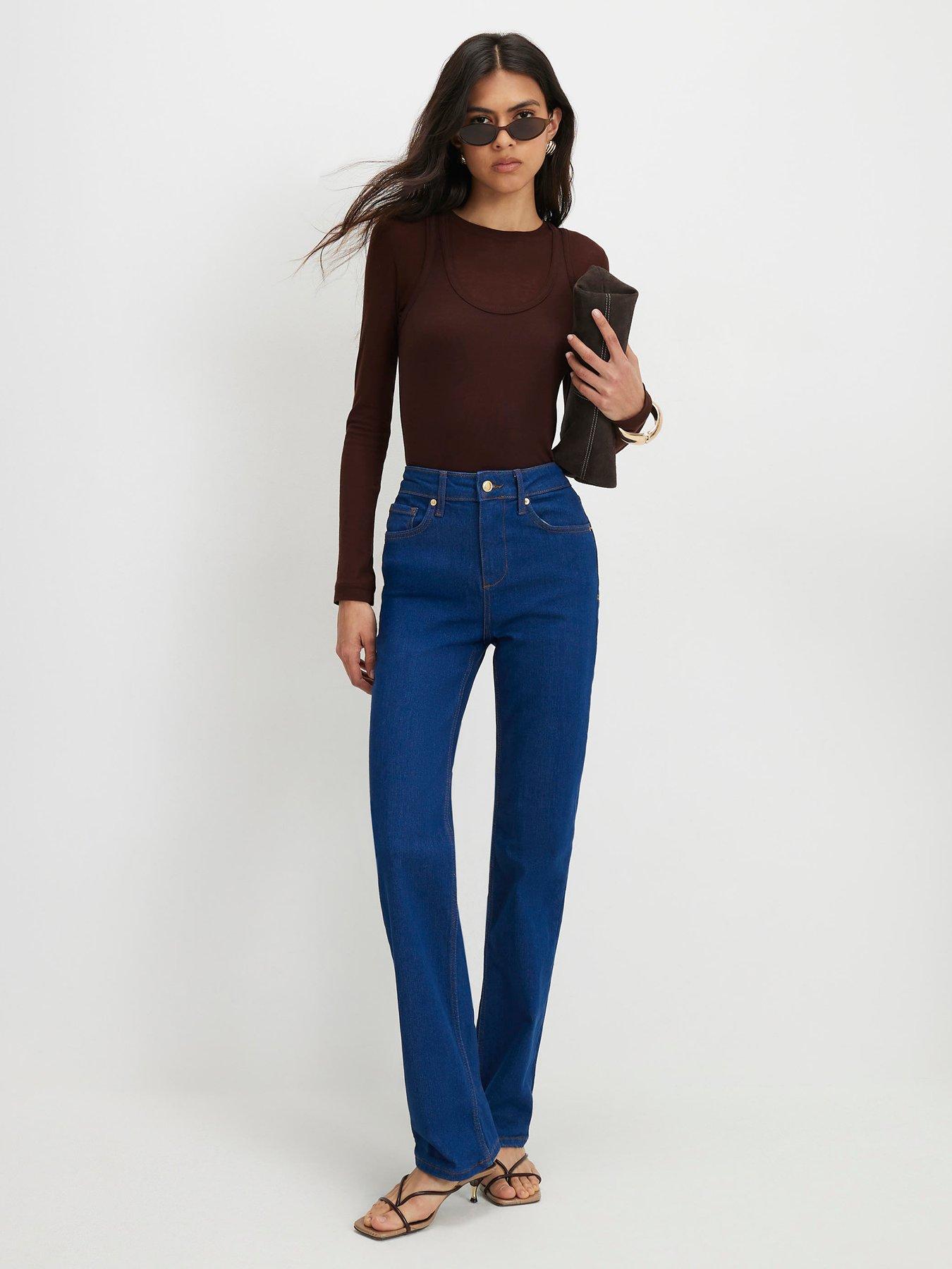 Image 1 of 6 of River Island Buzzy Stretch Straight - Blue