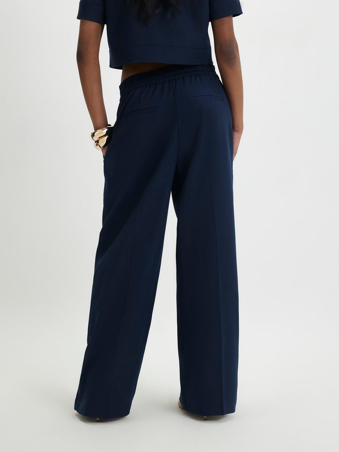 Image 2 of 4 of River Island High Waisted Wide Leg Trouser - Blue