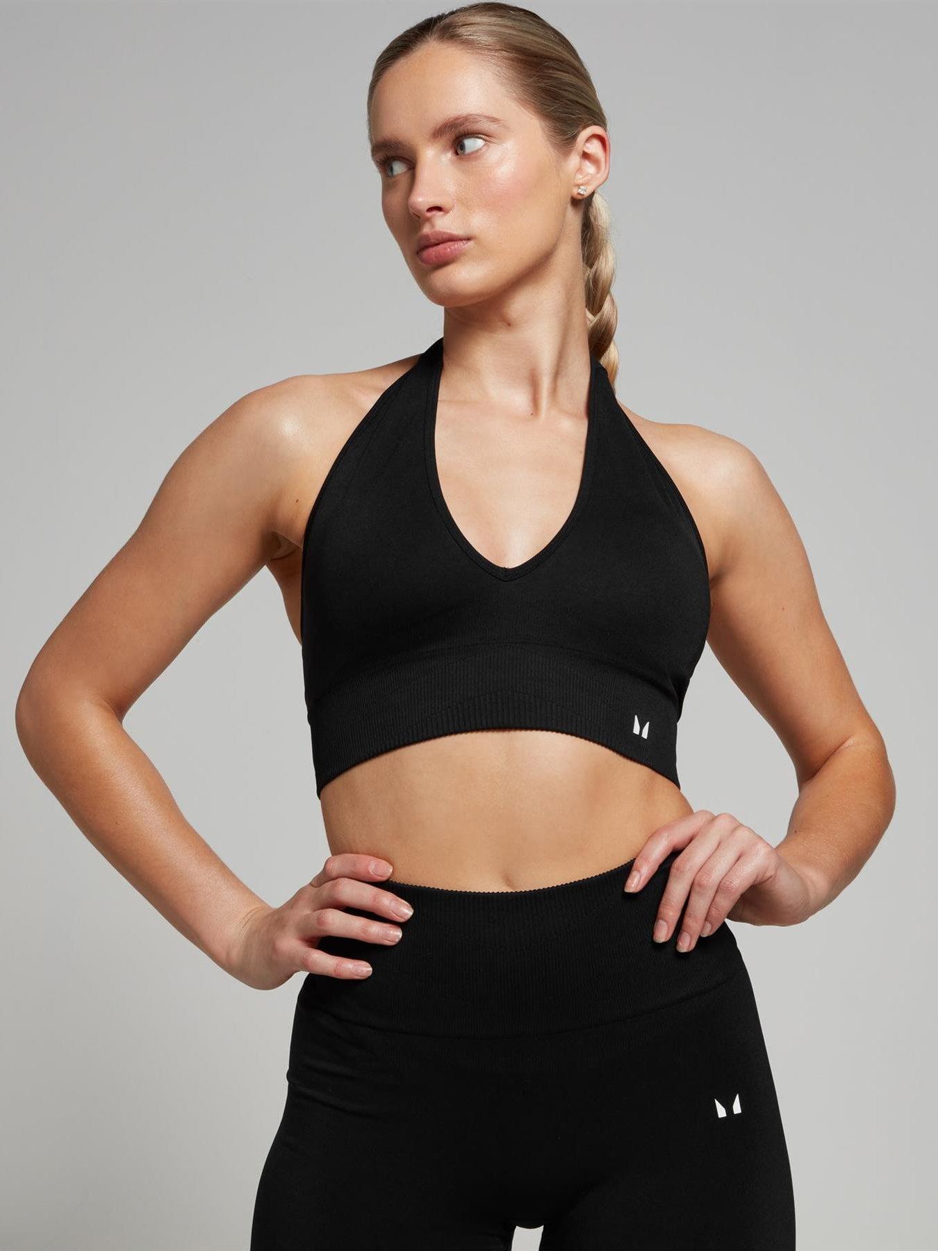 MyProtein Womens Training Tempo Good Seamless Halter Neck Bra - Black